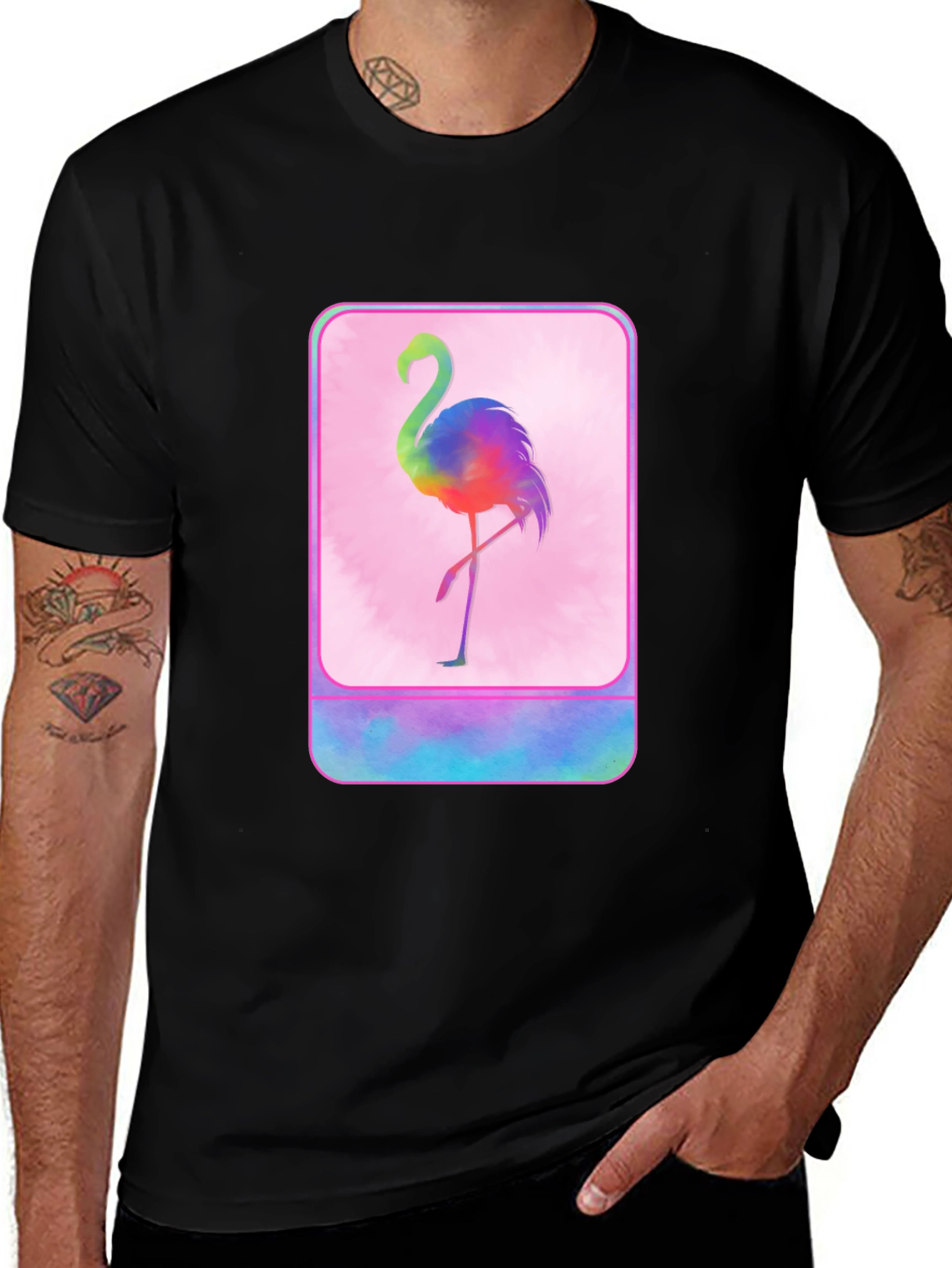 Variant 6 of Rainbow Flamingo Graphic T-Shirt