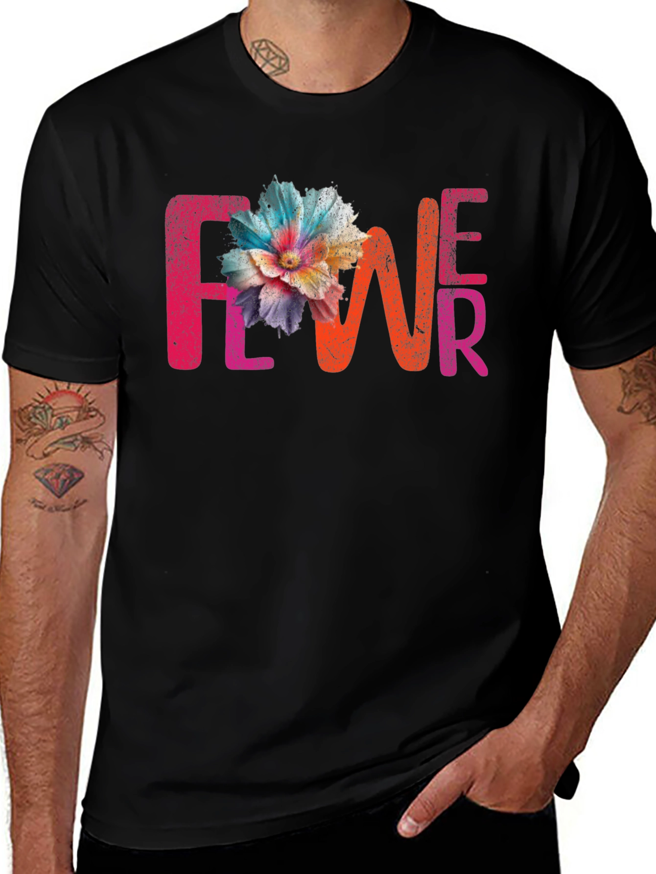 Variant 22 of Floral Graphic Print Tee - Stylish Cotton Blend
