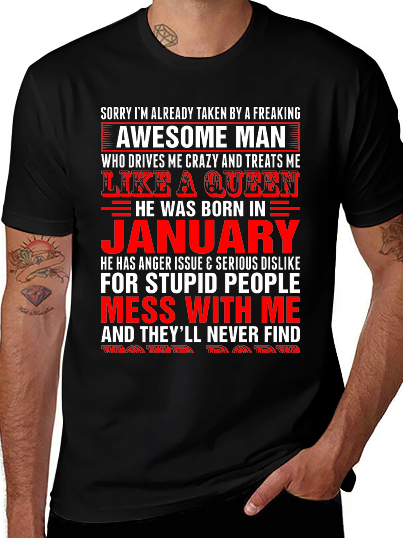 Variant 14 of Awesome Man January Birthday T-Shirt