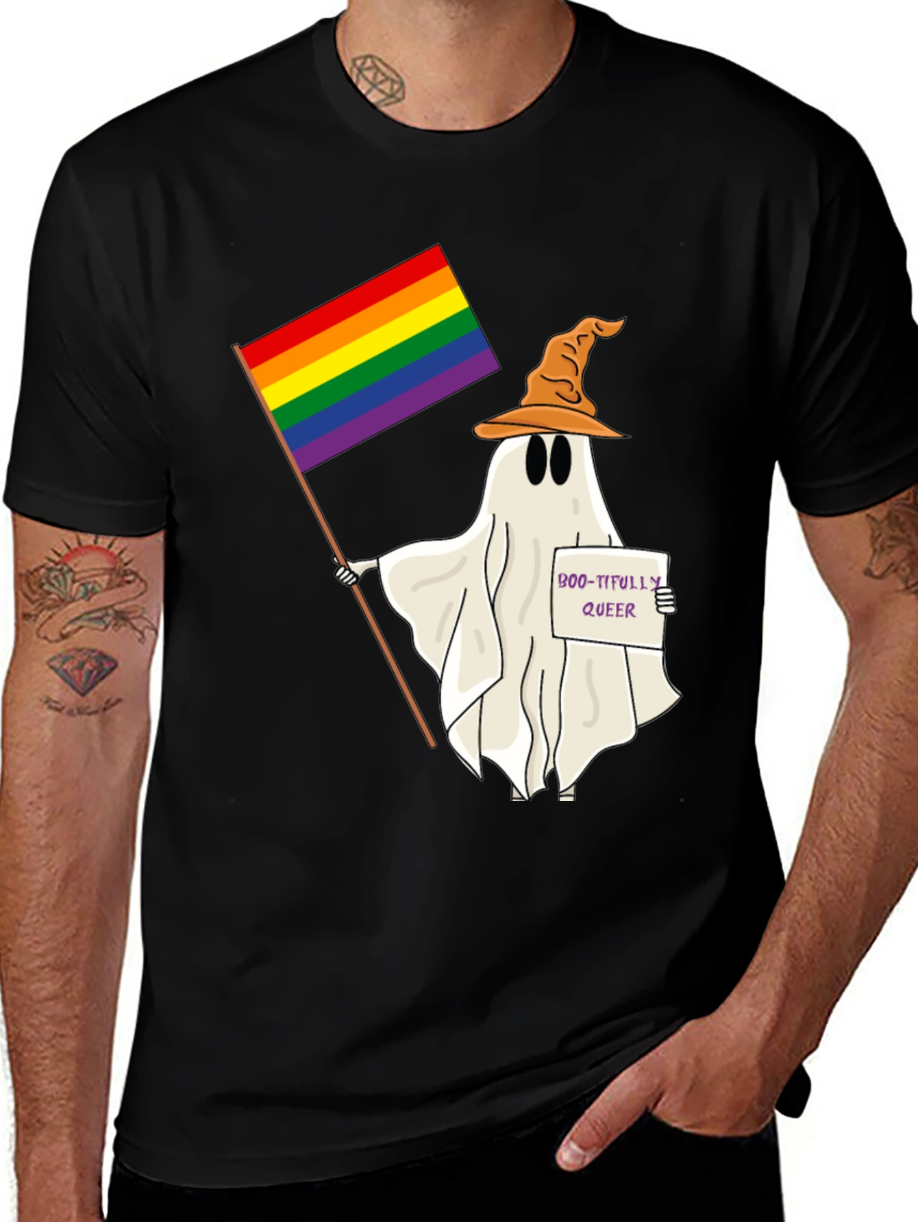Variant 2 of Boo-tifully Queer Ghost T-Shirt