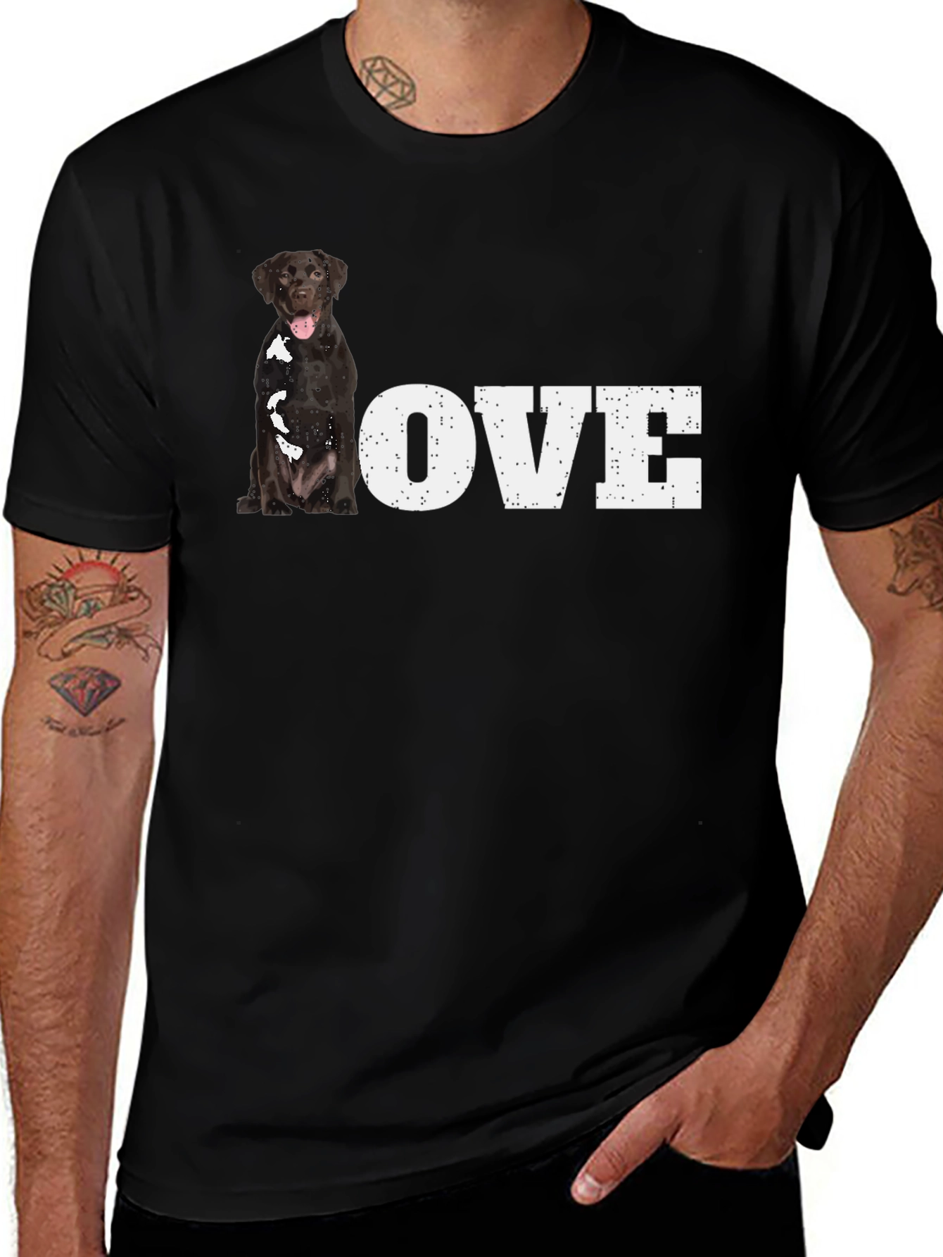 Variant 12 of Dog Love Graphic T-Shirt - Black