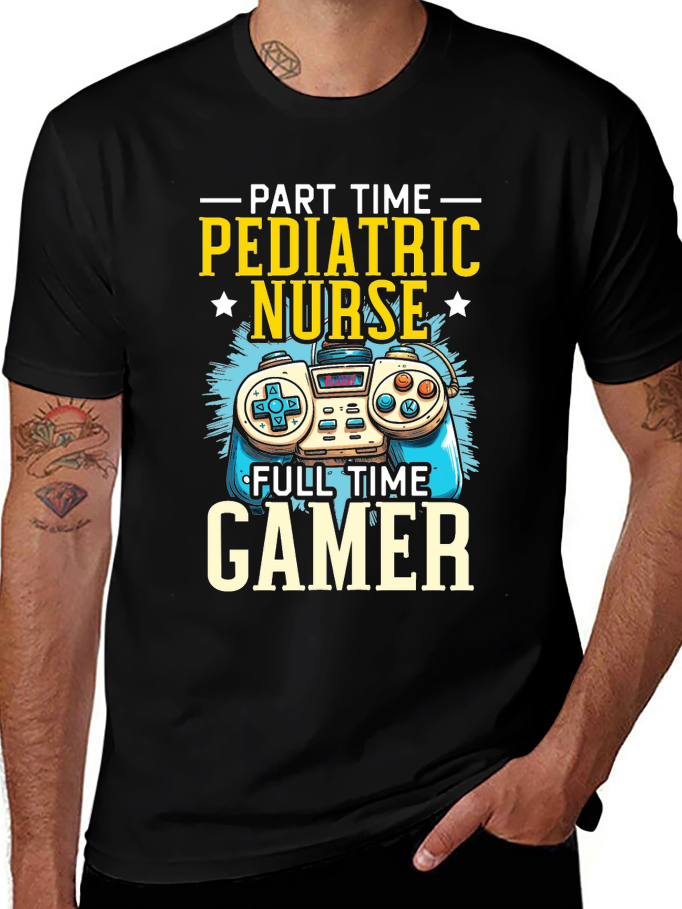 Variant 14 of Pediatric Nurse Gamer T-Shirt - Funny Graphic Tee