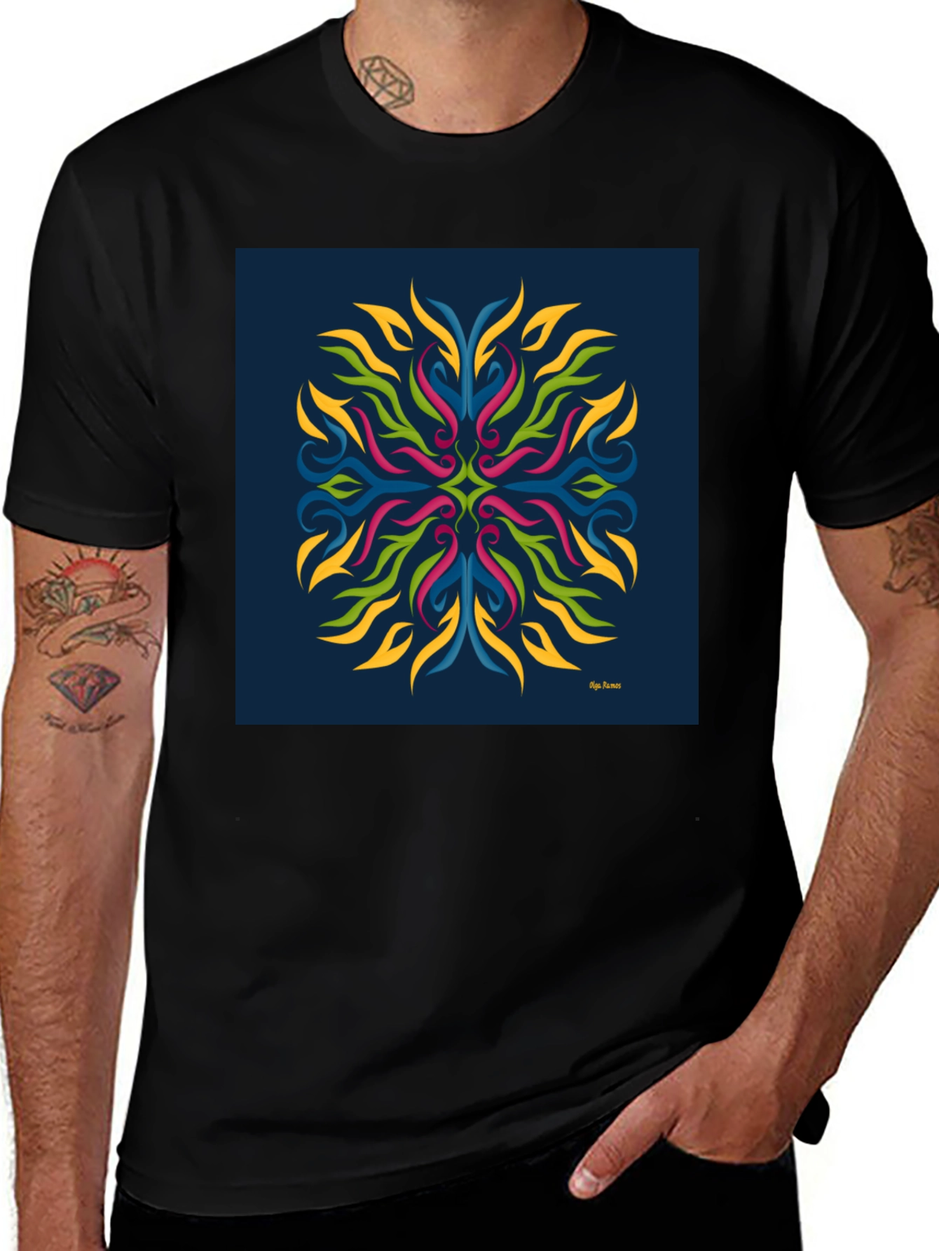 Variant 17 of Abstract Mandala Graphic Black T-Shirt