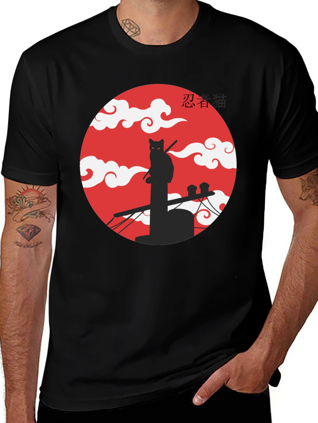 Variant 23 of Ninja Cat T-Shirt - Anime Style