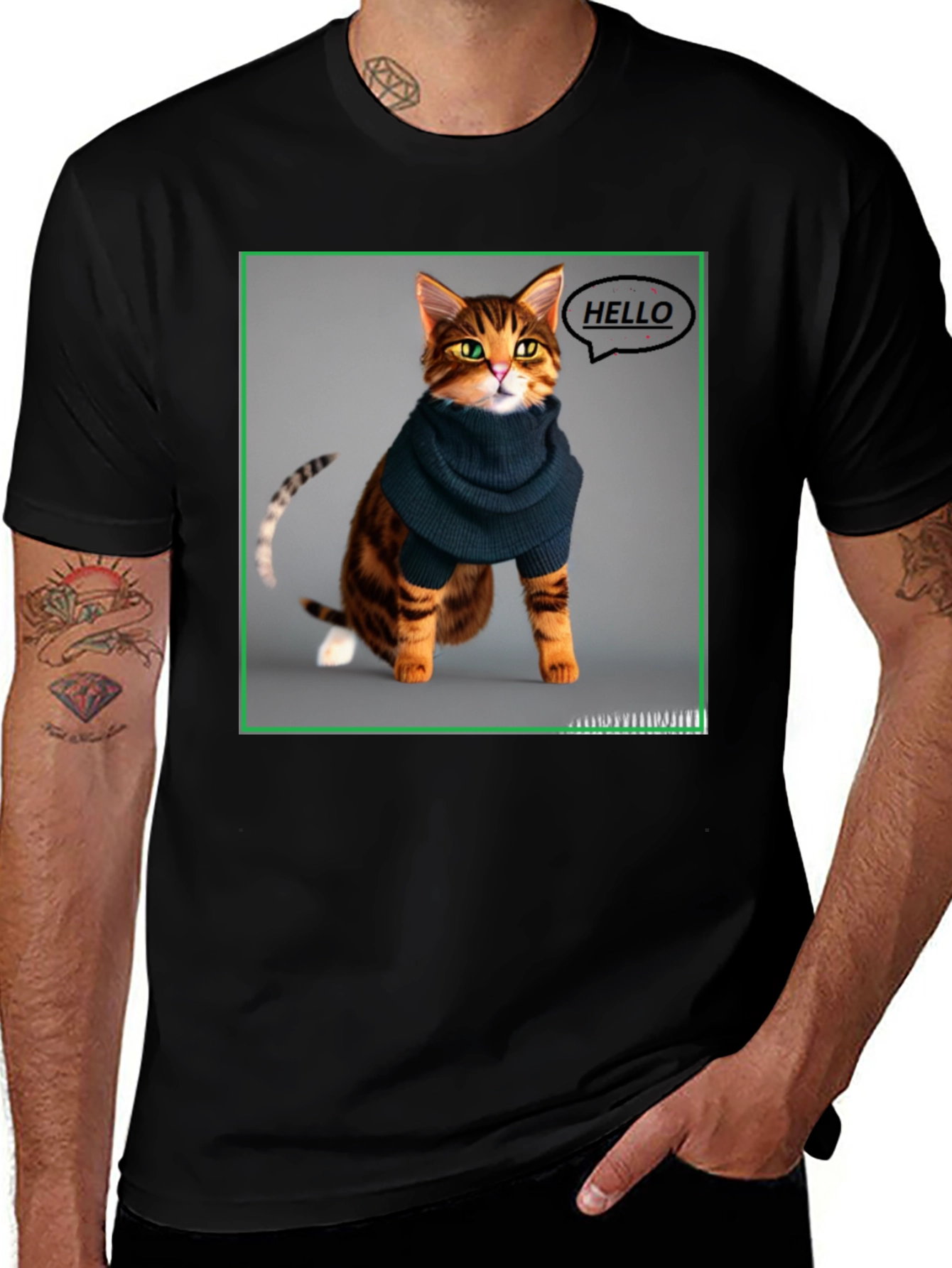 Variant 14 of Cat in Scarf Graphic Tee