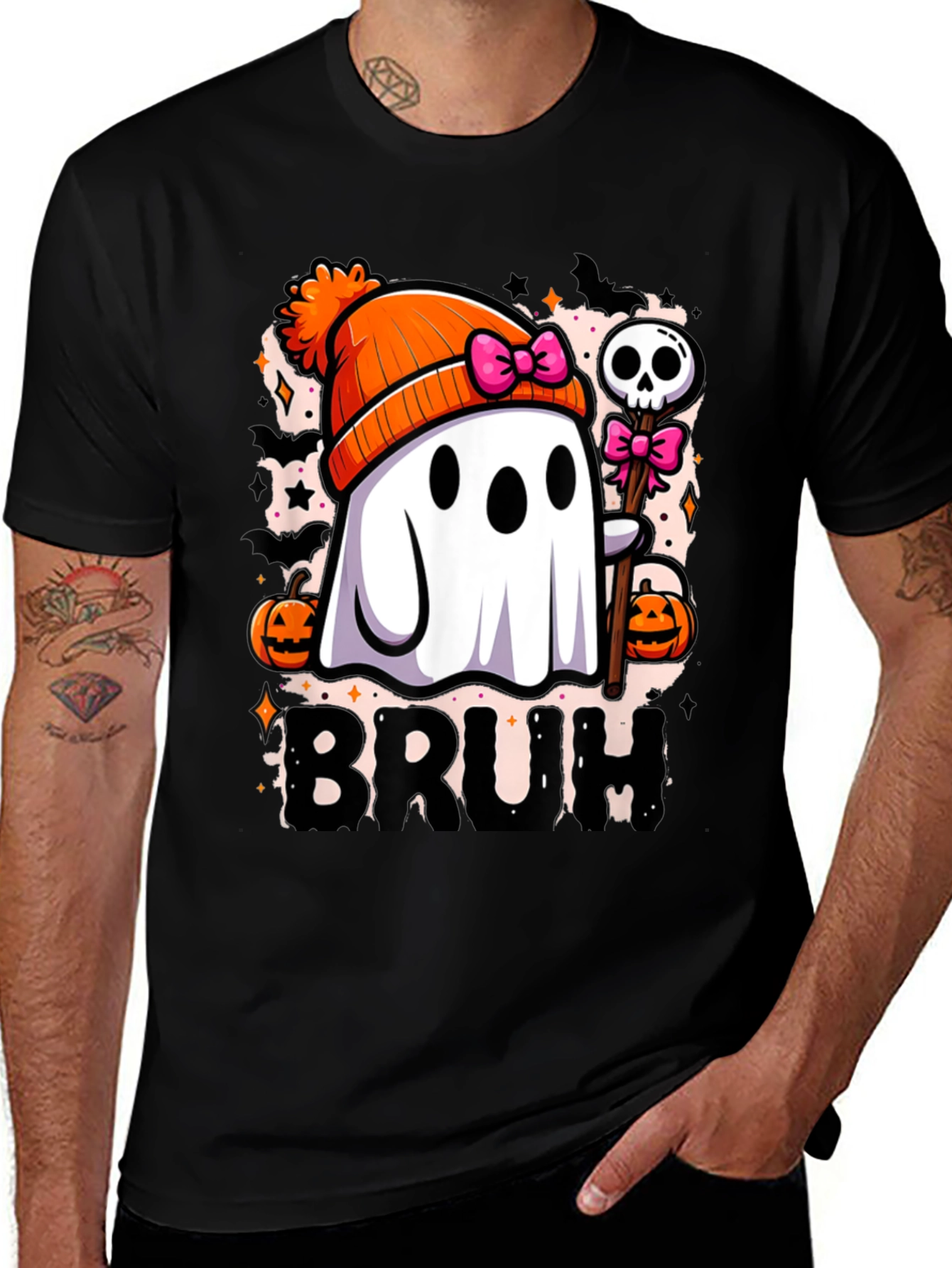 Variant 28 of Halloween Ghost Bruh T-Shirt