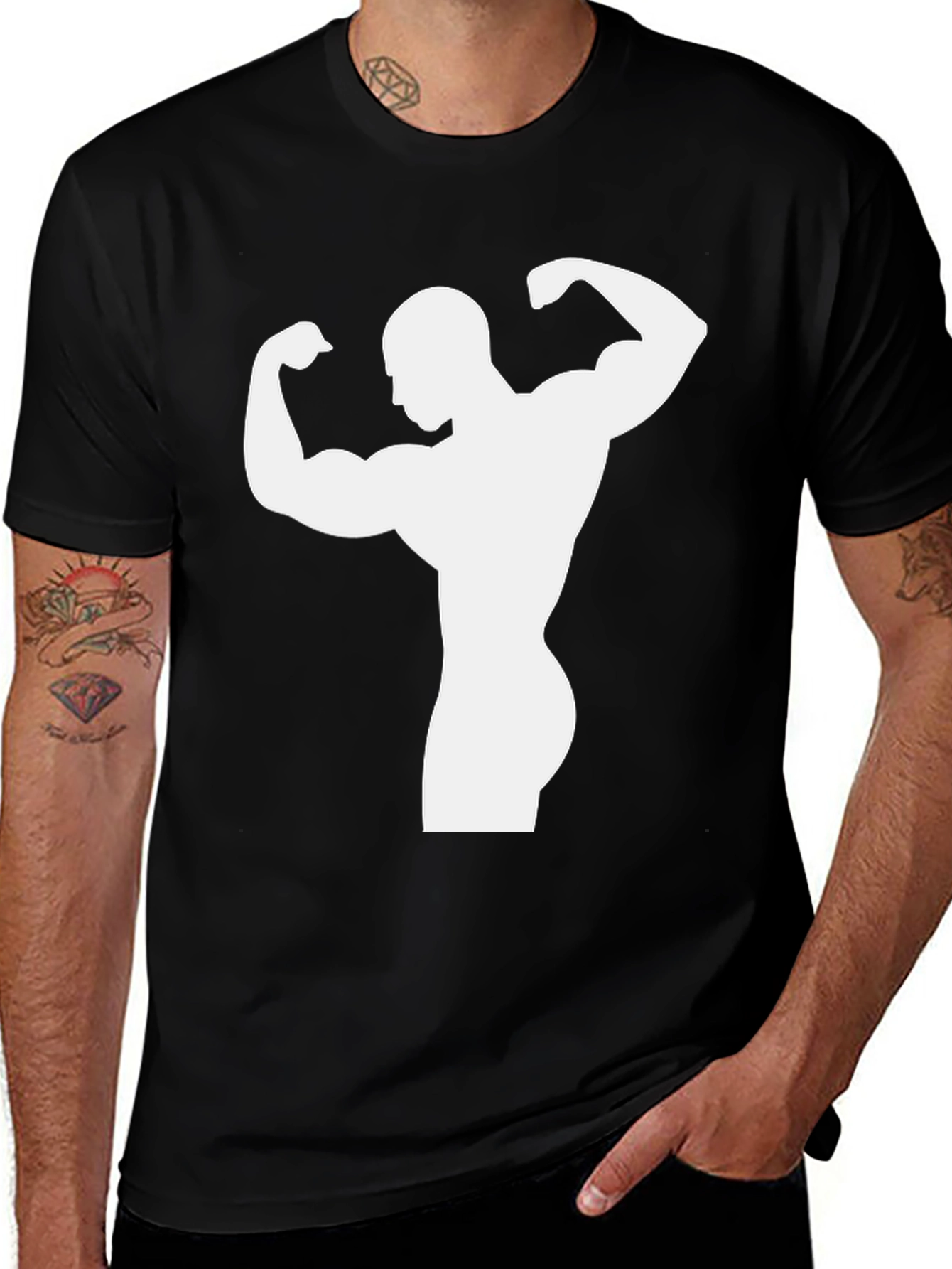 Variant 29 of Muscle Man Graphic Tee - Black T-Shirt