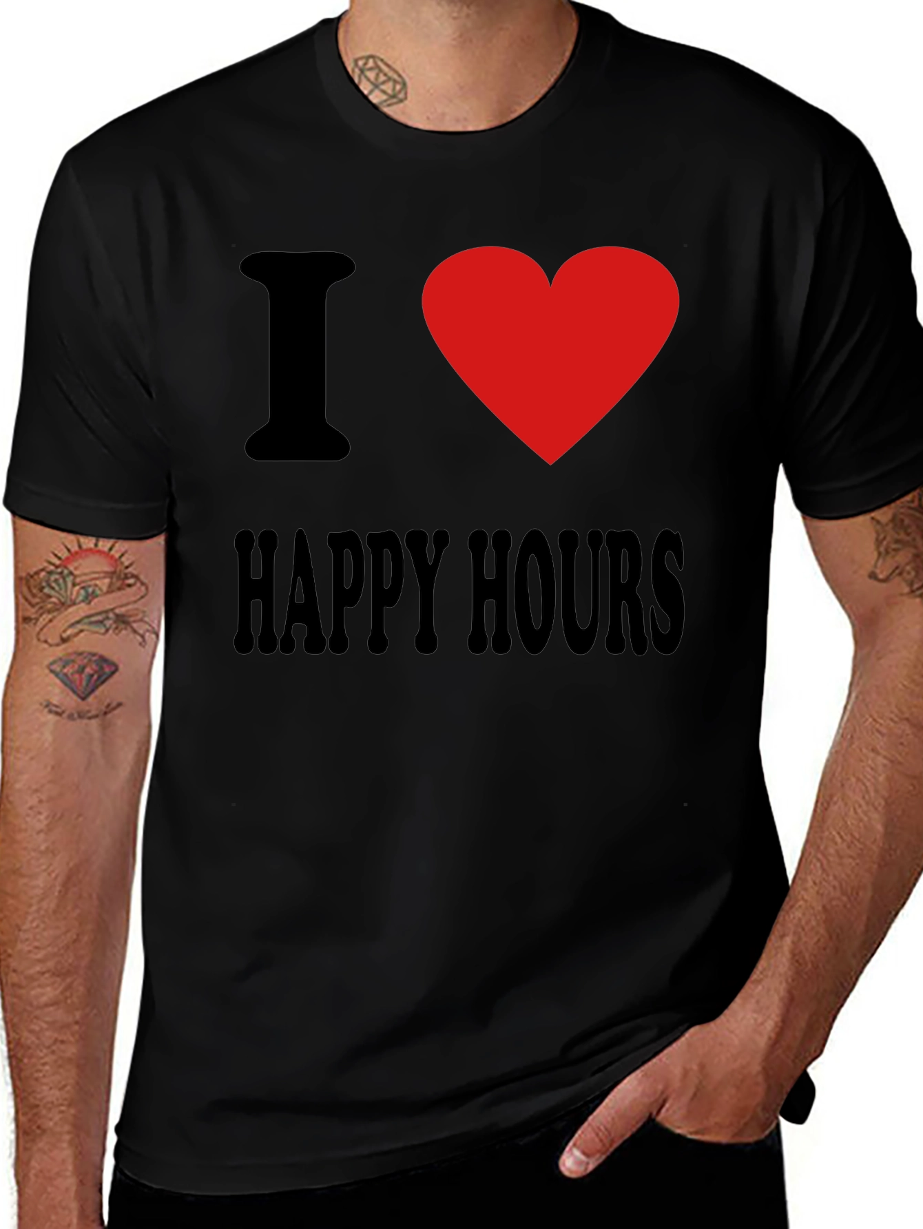 Variant 20 of I Love Happy Hours Black T-Shirt