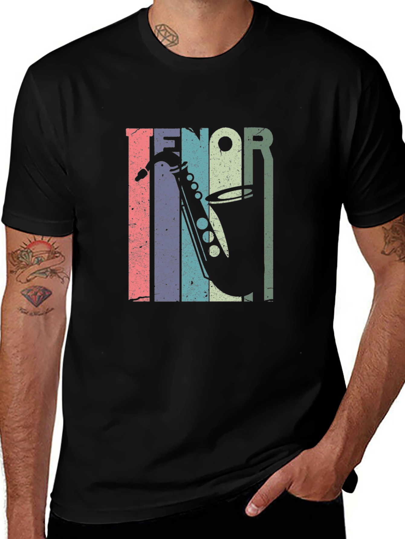 Variant 16 of Tenor Saxophone Vintage Style T-Shirt - Music Lover Gift