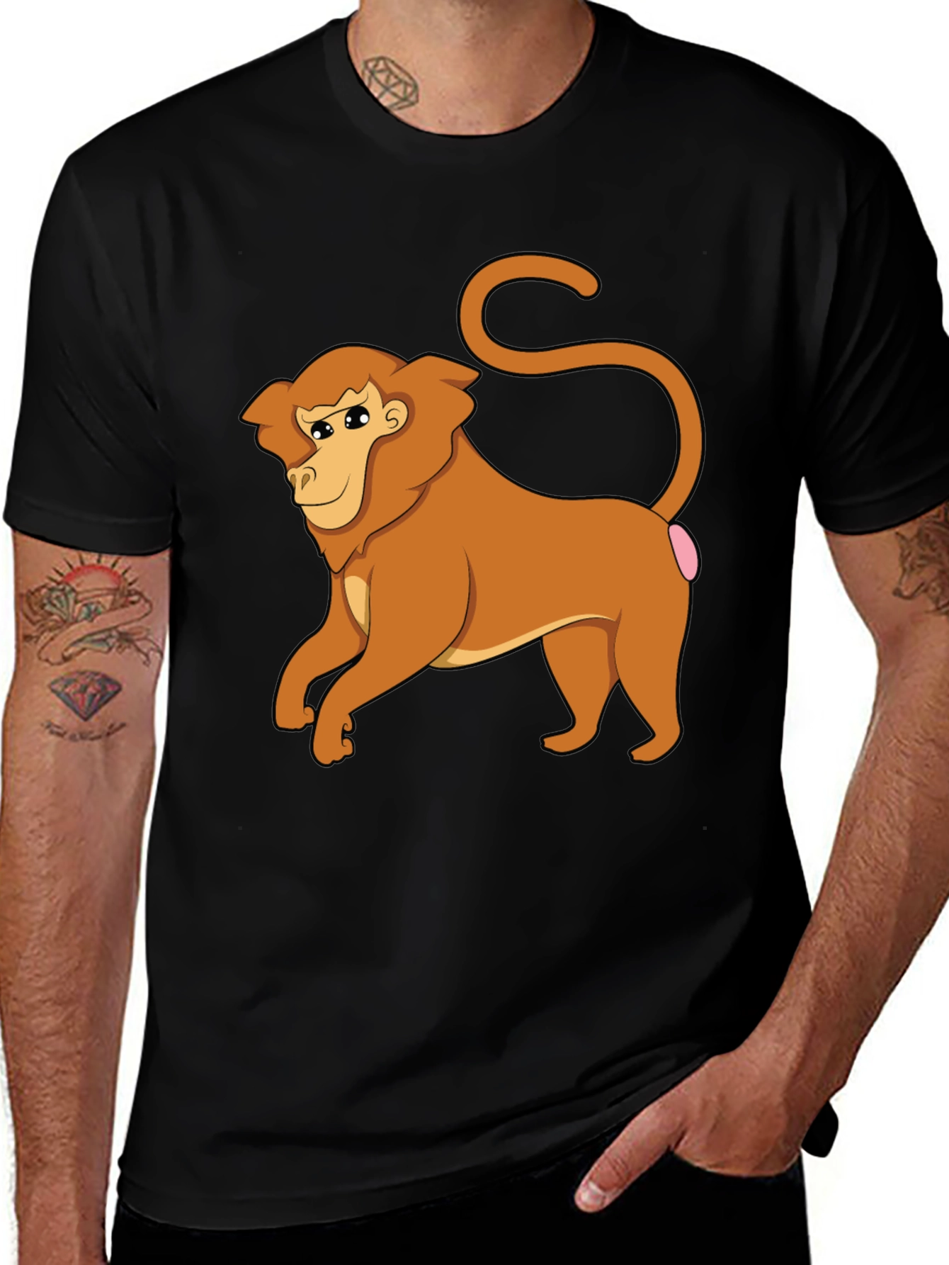 Variant 19 of Funny Monkey Graphic Tee - Black