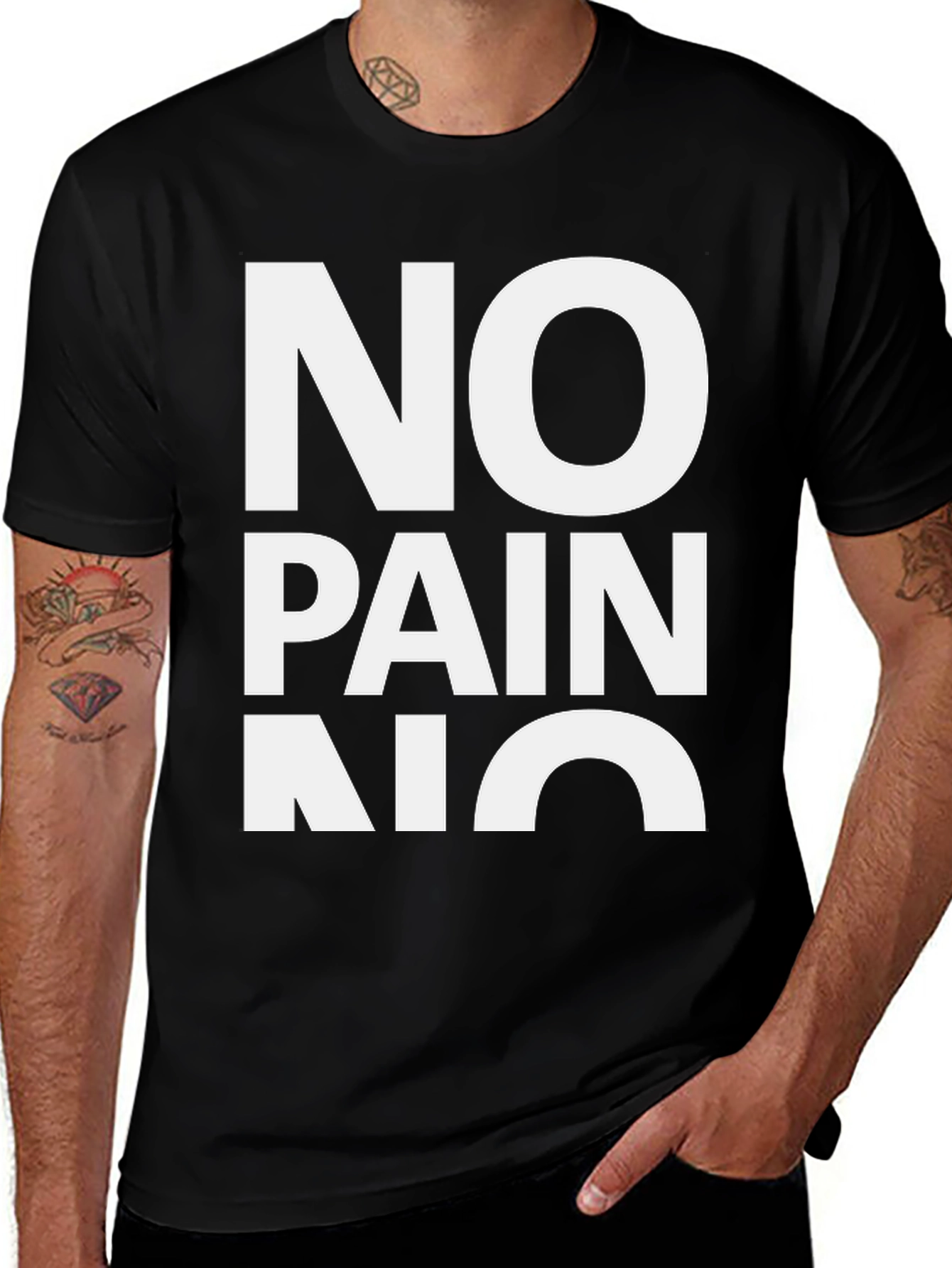 Variant 2 of No Pain No Gain Graphic T-Shirt - Motivational Workout Tee