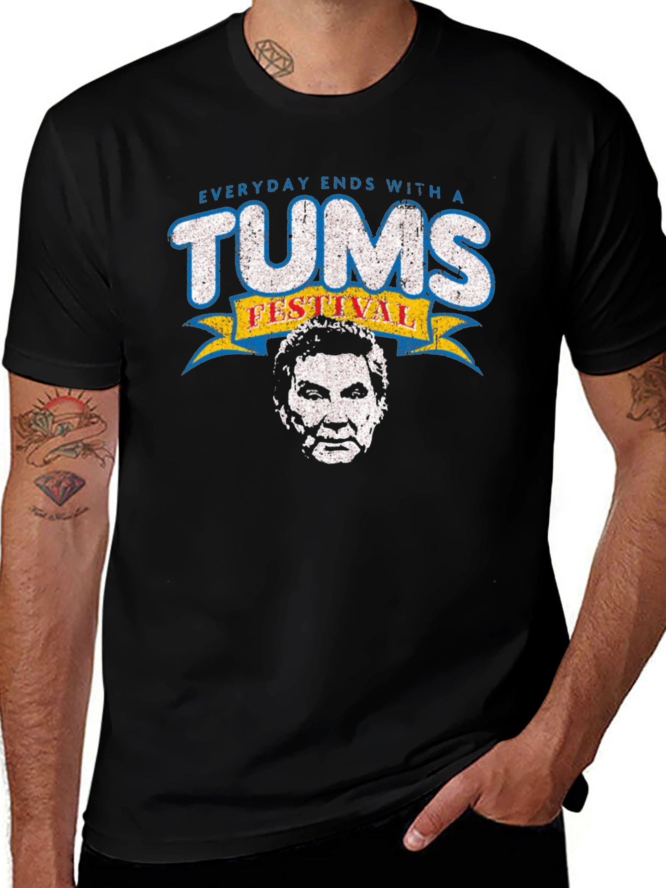 Variant 14 of Everyday Ends With a Tums Festival Black T-Shirt