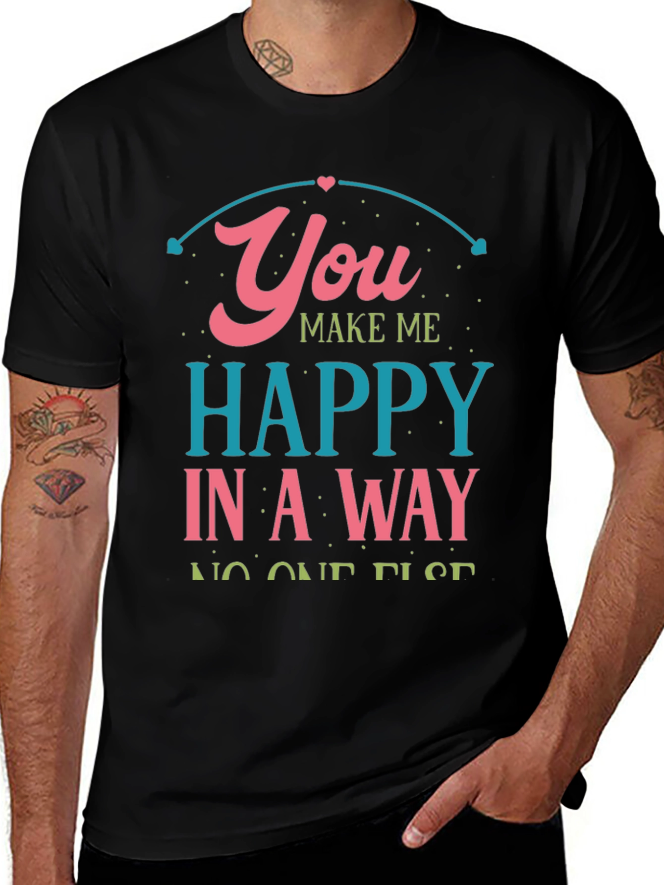 Variant 22 of You Make Me Happy Black Graphic Tee