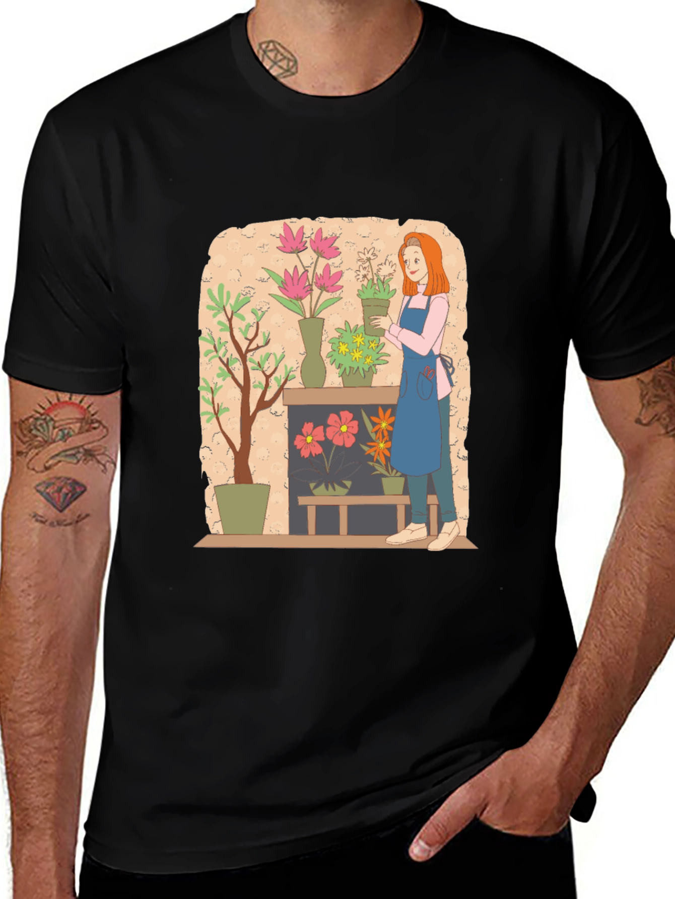 Variant 5 of Floral Design Graphic Tee - Artistic Unisex T-Shirt