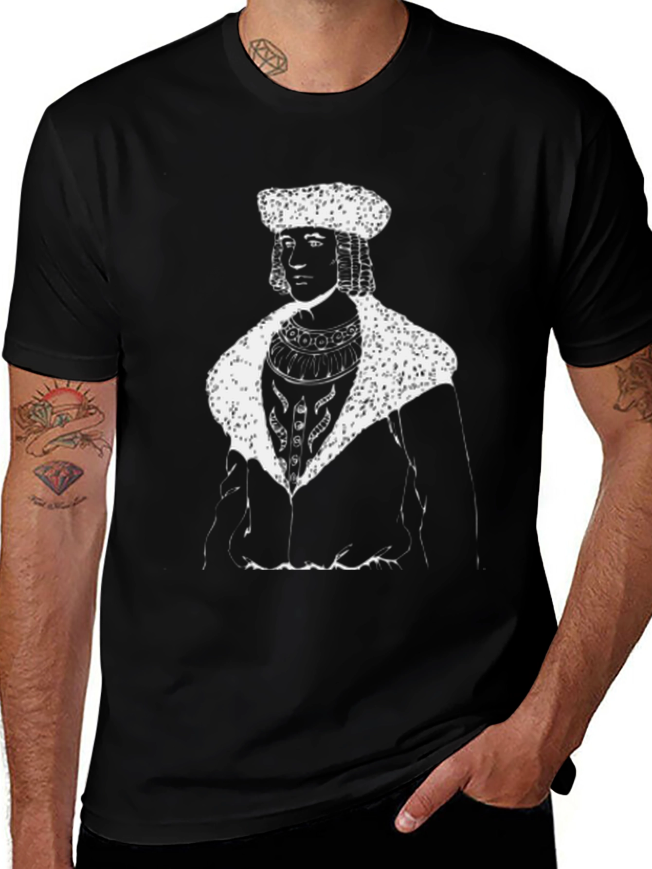 Variant 26 of Regal Portrait Graphic Tee - Black