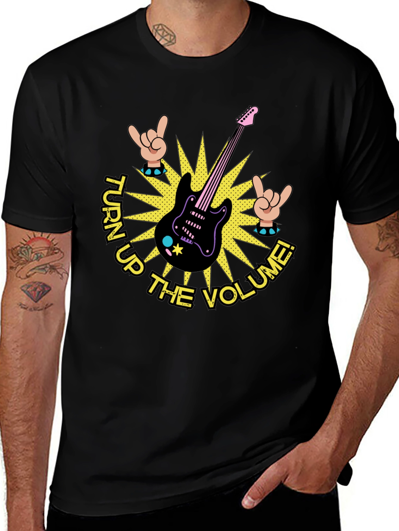 Variant 14 of Turn Up the Volume Graphic Tee - Rock On!