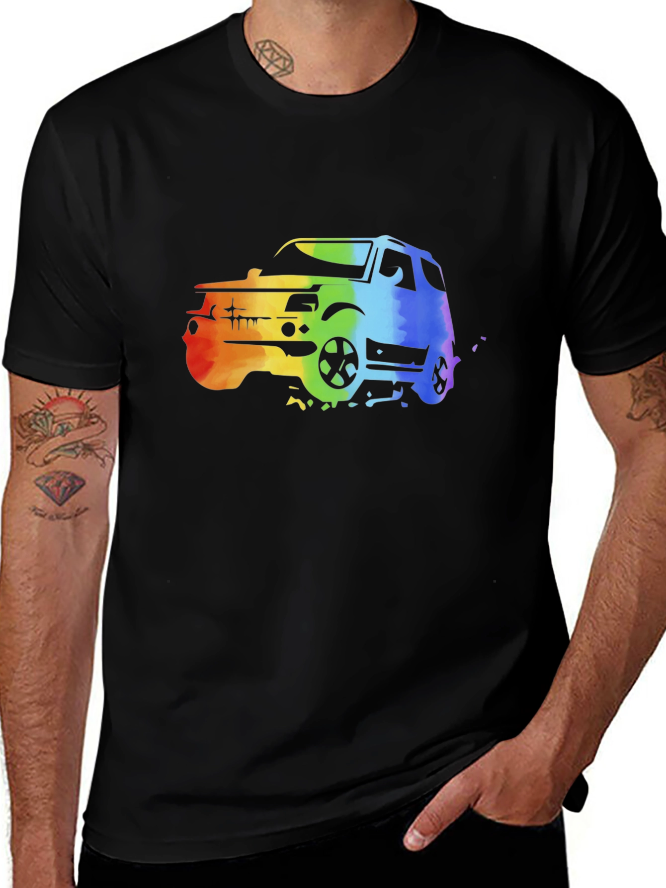 Variant 8 of Rainbow Car Graphic T-Shirt