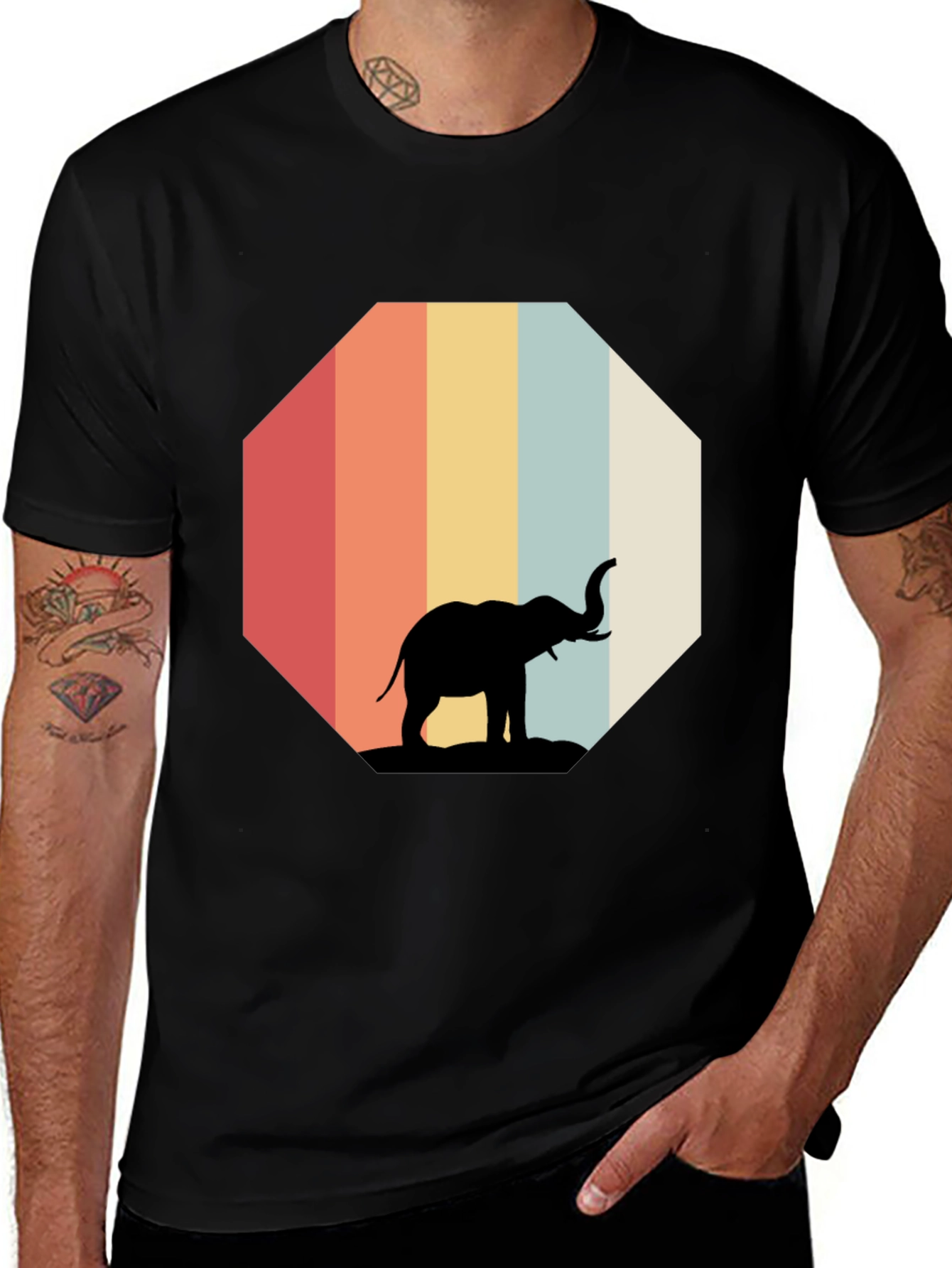 Variant 13 of Retro Elephant Graphic Tee - Vintage Style T-Shirt