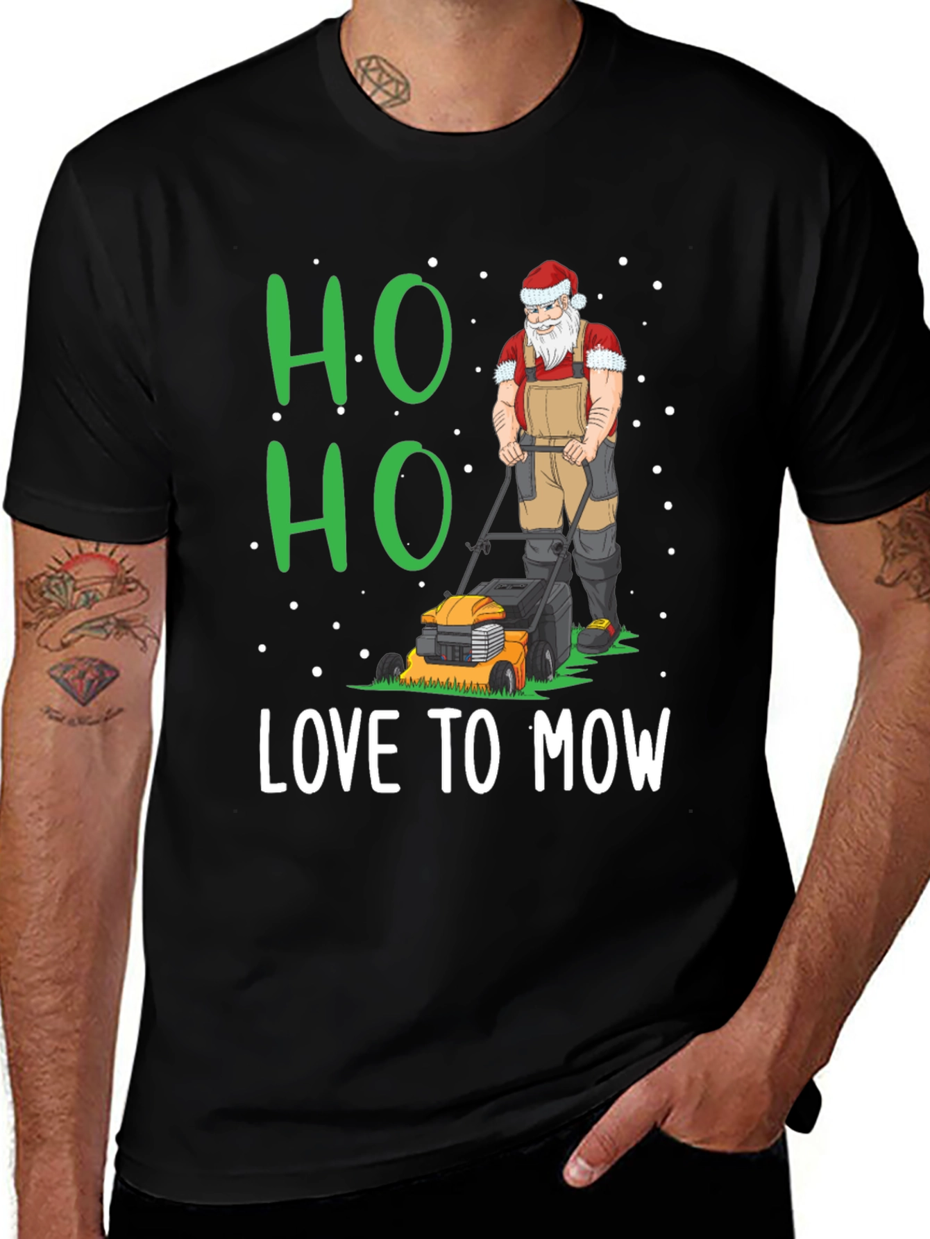Ho Ho Love to Mow Santa T-Shirt