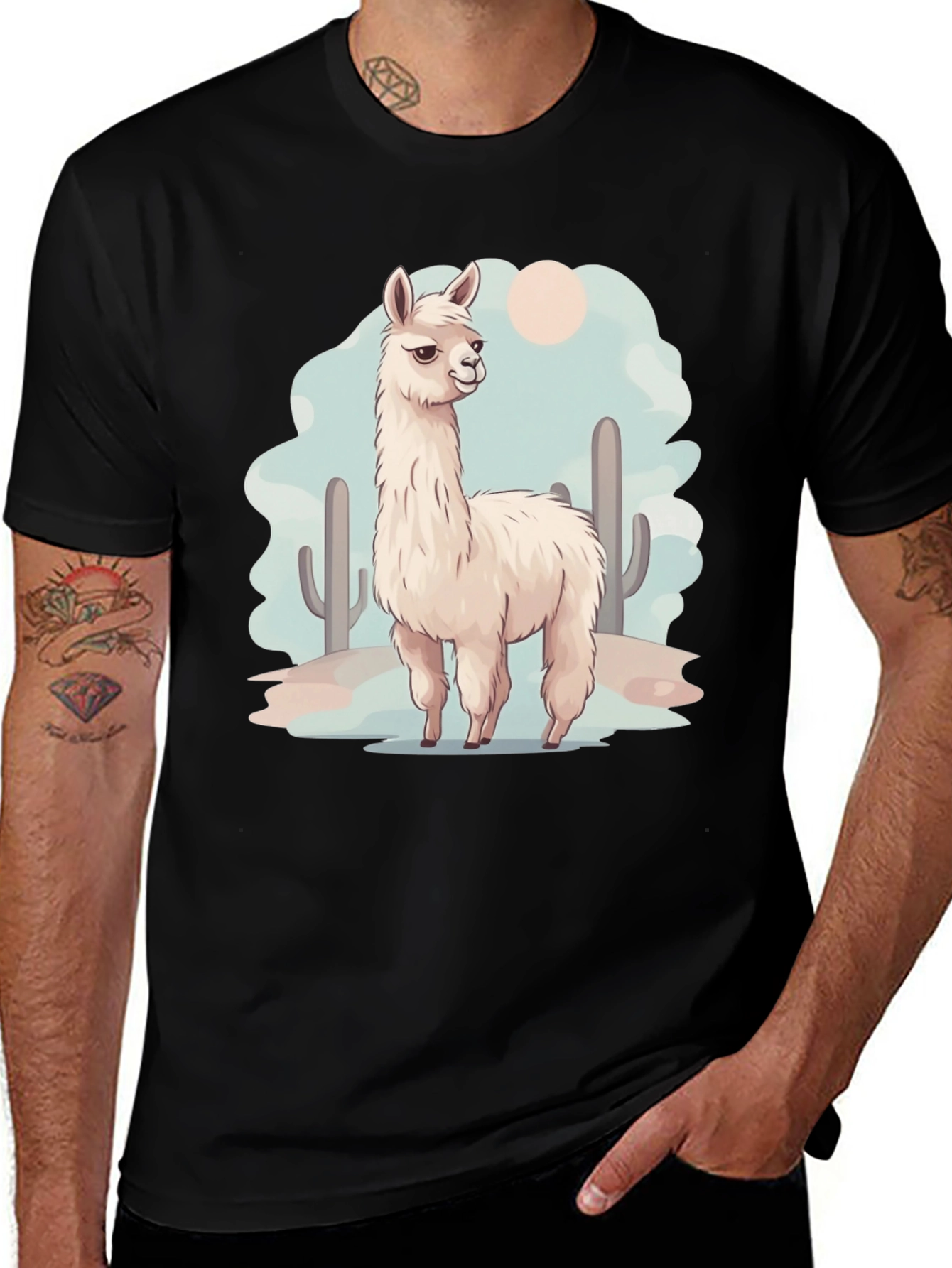 Variant 18 of Llama Desert Graphic Tee - Cool & Casual
