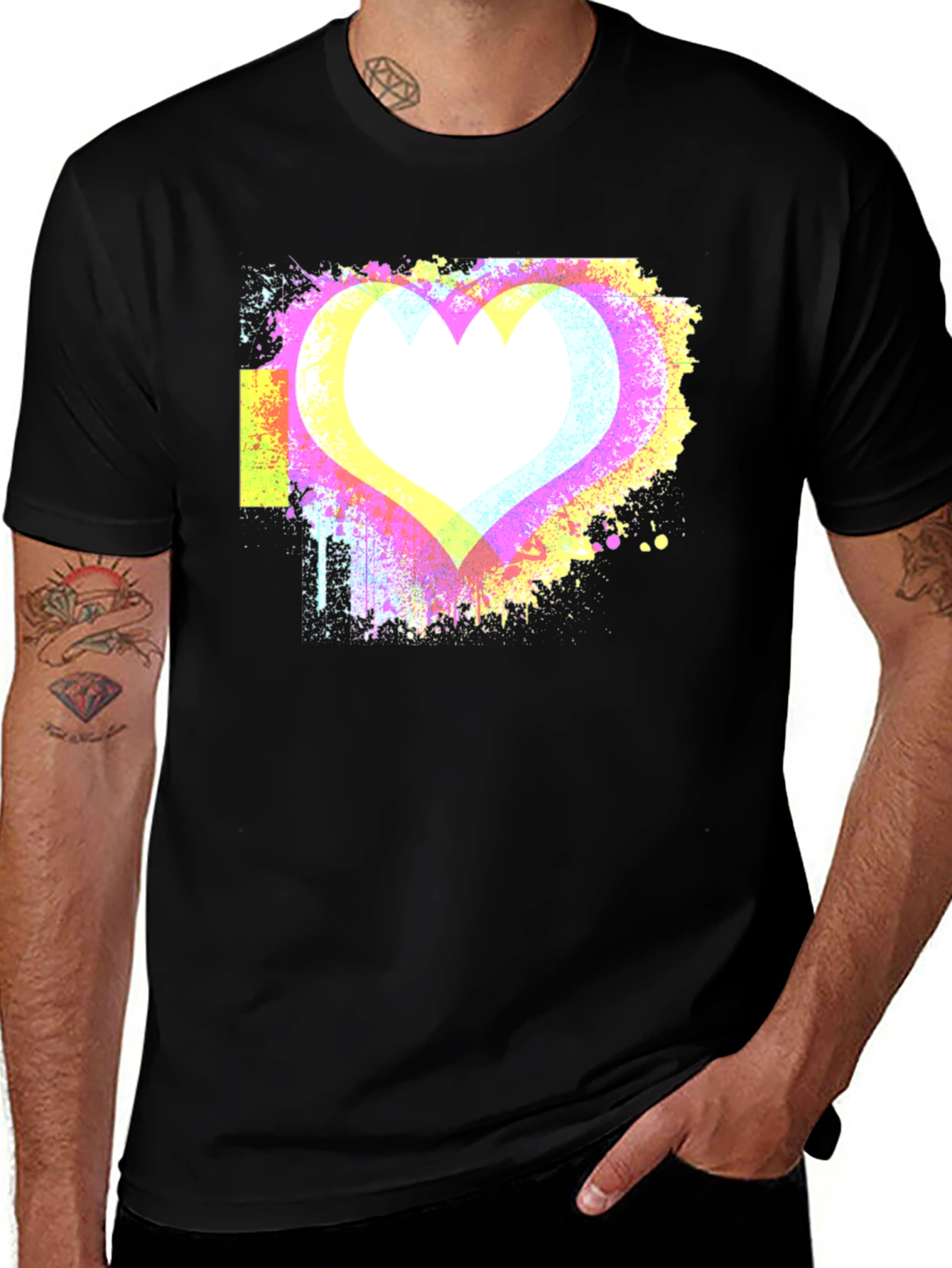 Variant 20 of Abstract Heart Graphic Black Tee