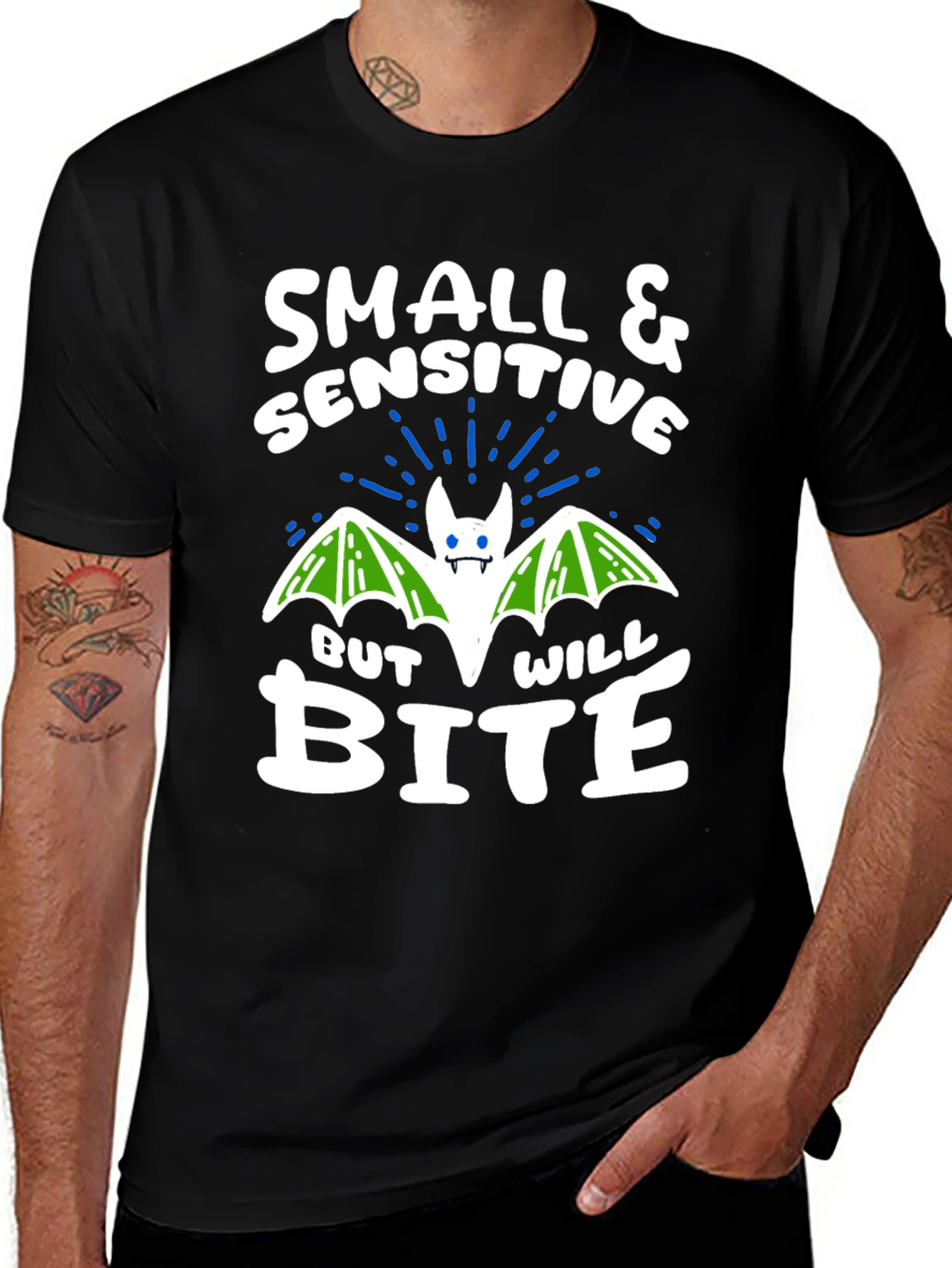Variant 21 of Small & Sensitive Bat Graphic Tee