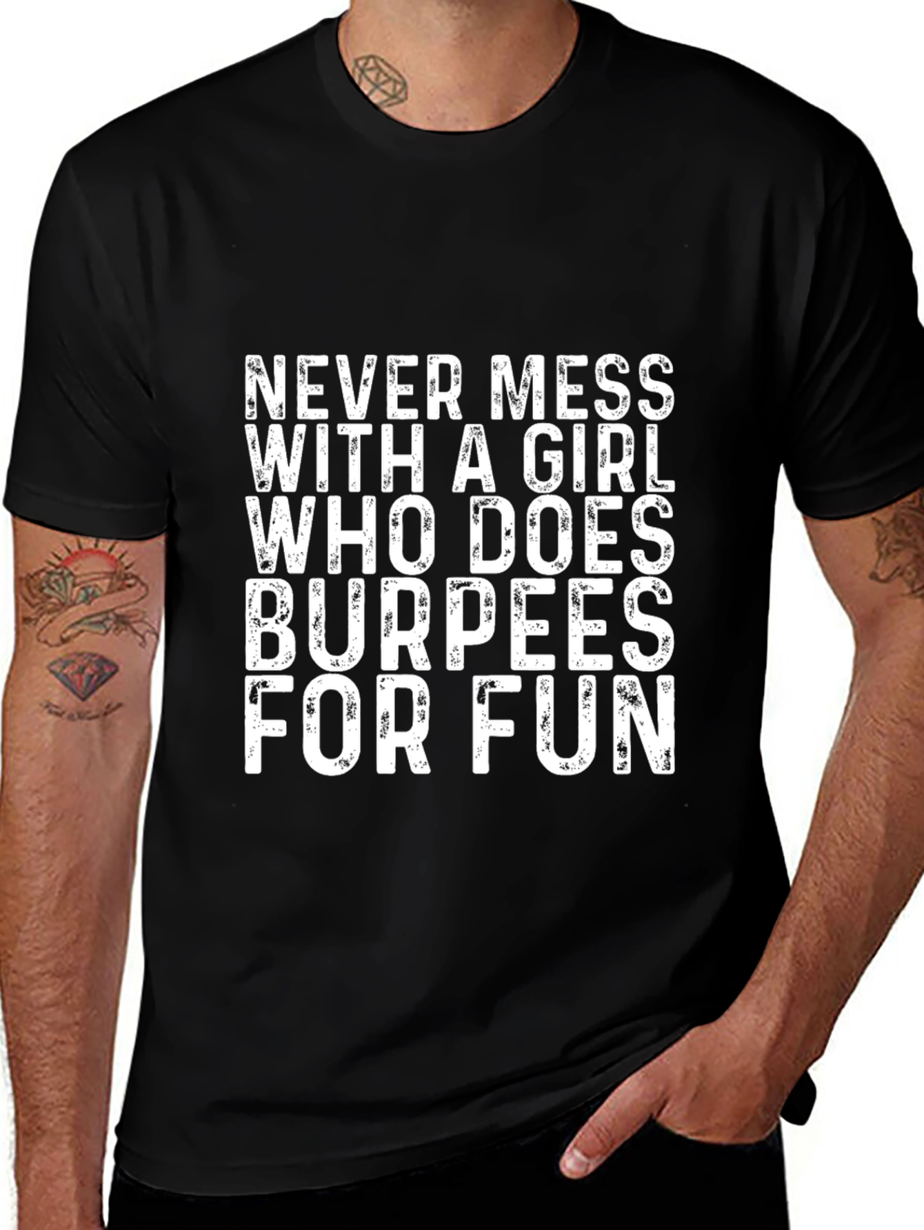 Variant 2 of Funny Burpees T-Shirt - Never Mess With a Girl Who Does Burpees