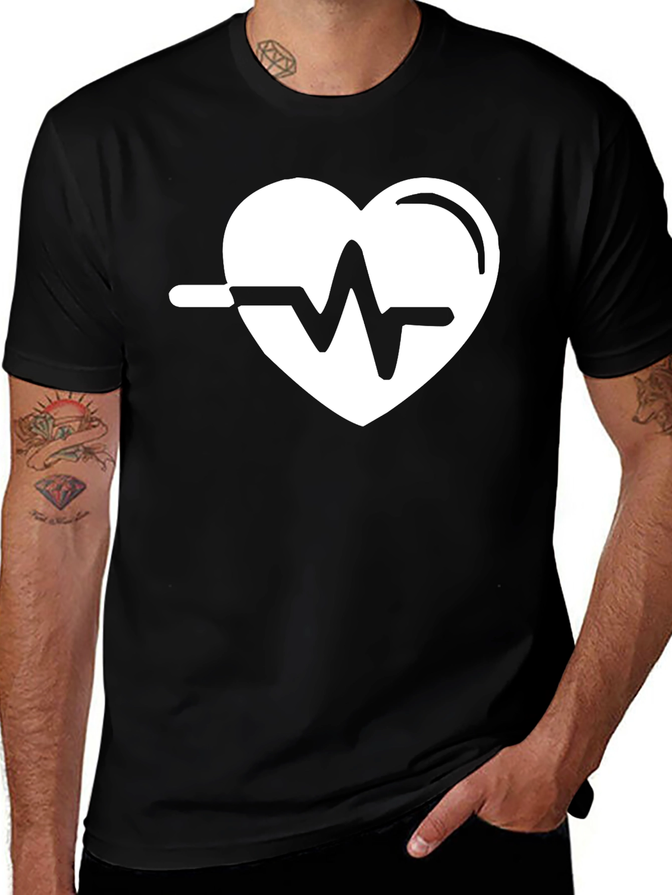 Variant 30 of Heartbeat Graphic Tee - Black T-Shirt