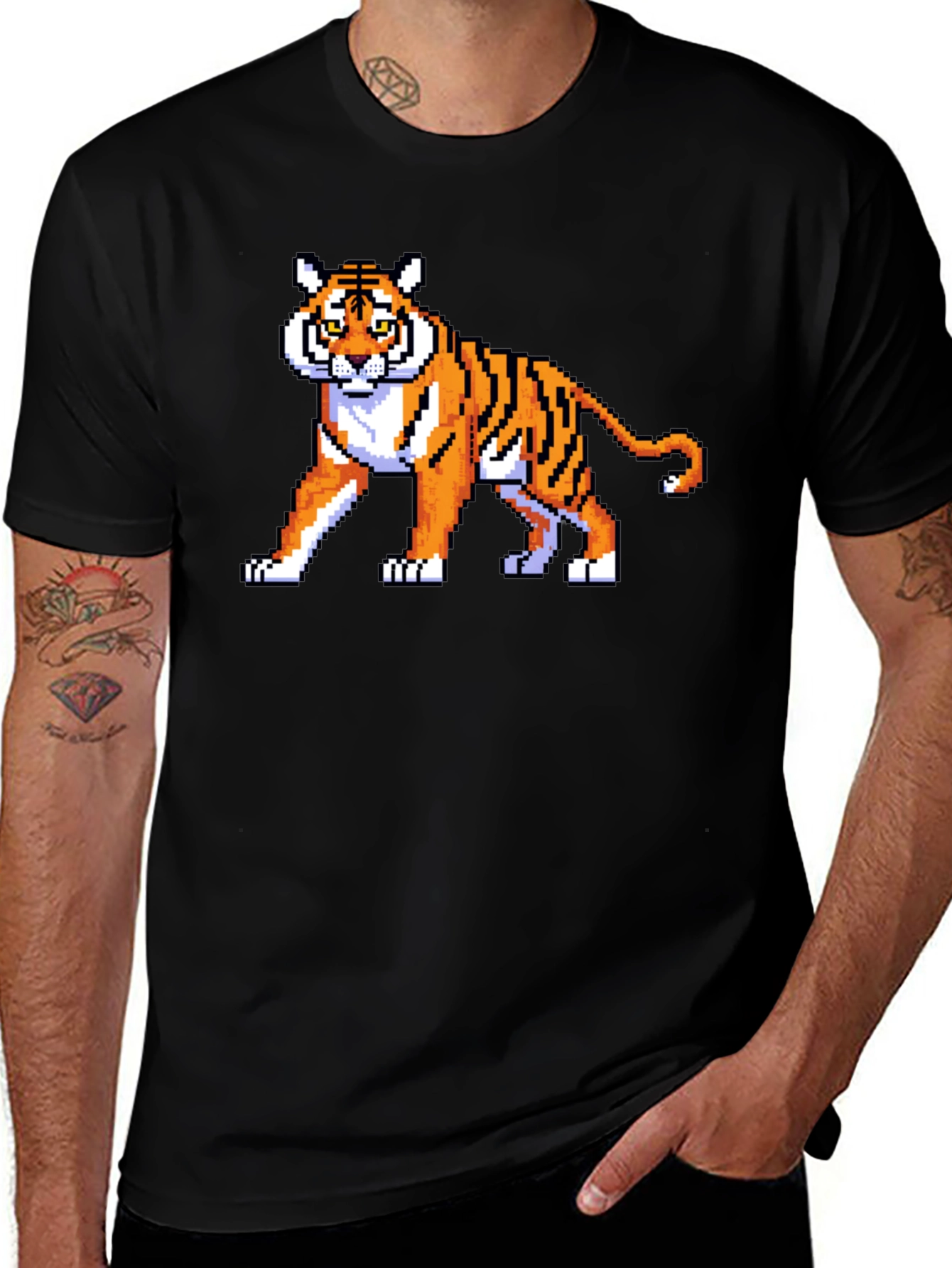 Variant 14 of Pixel Tiger Graphic T-Shirt - Retro Gaming Style!