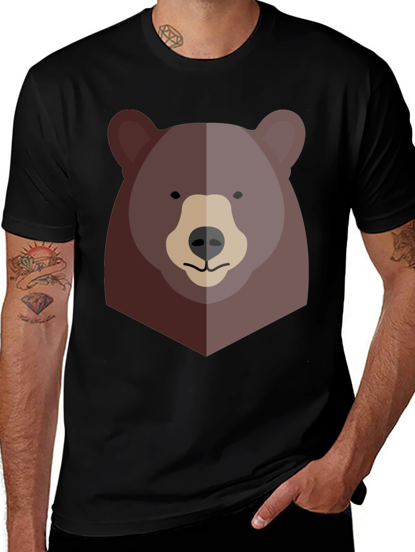 Variant 13 of Bear Graphic Tee - Soft Cotton Blend - Casual Style