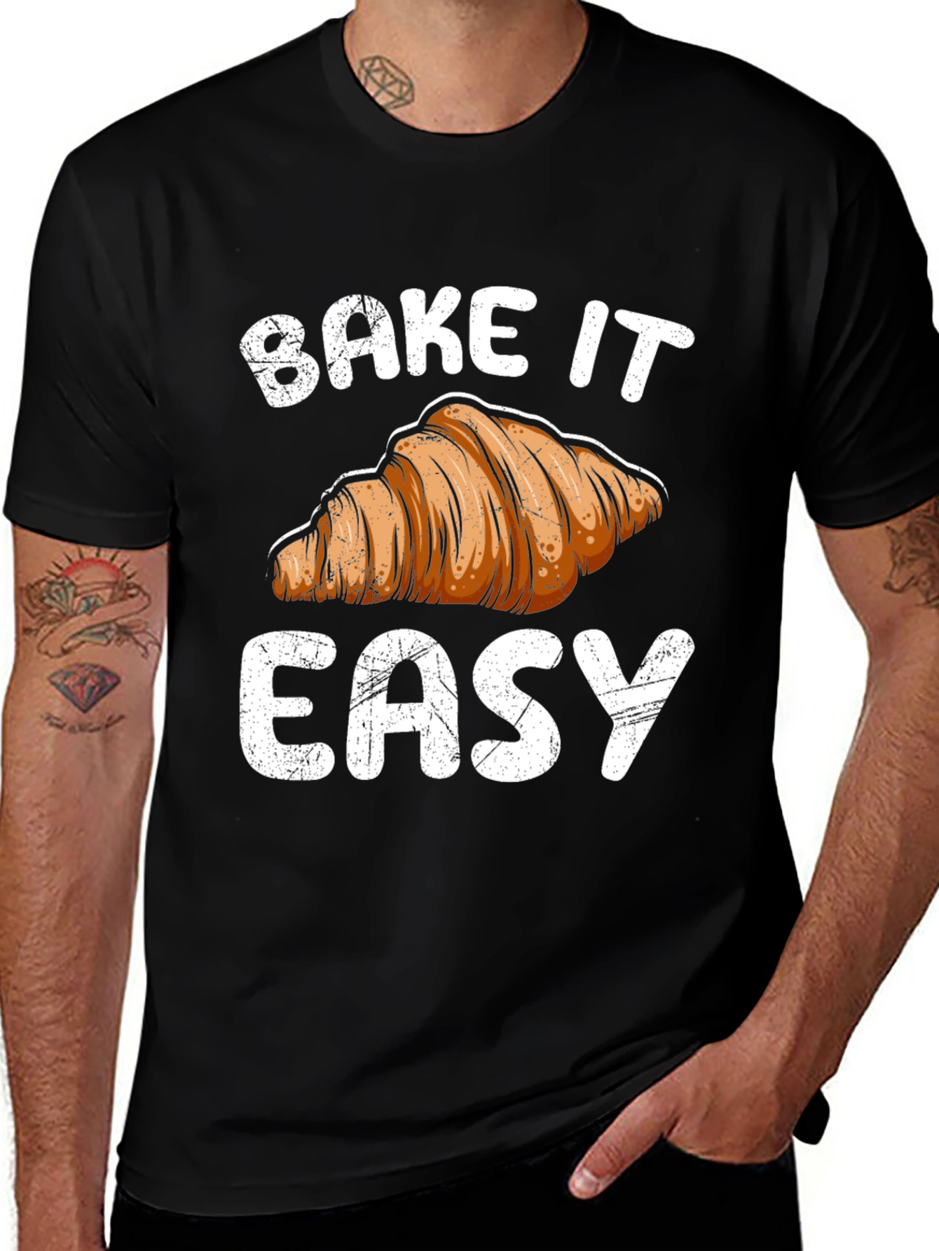 Bake It Easy Croissant Graphic T-Shirt