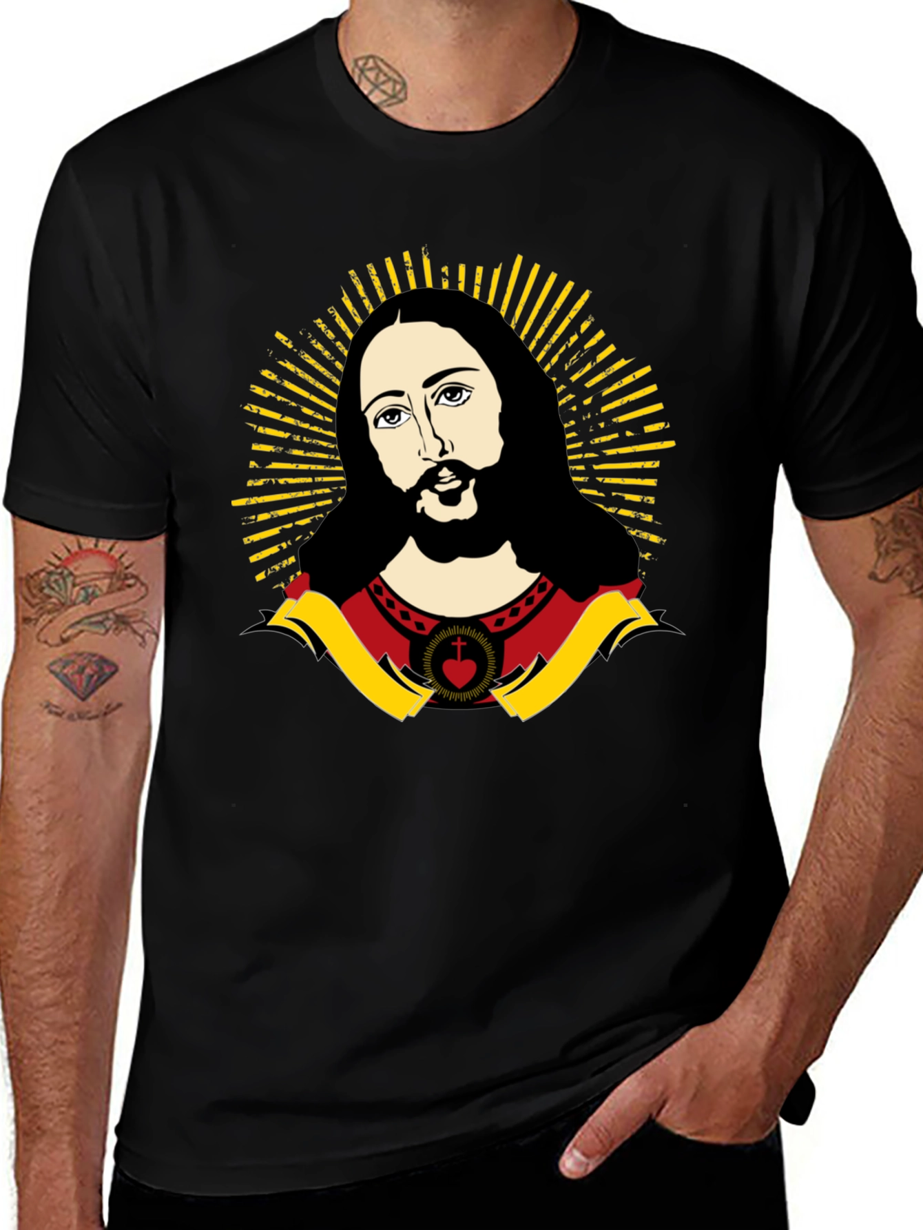 Jesus Graphic Black T-Shirt - Unique Design