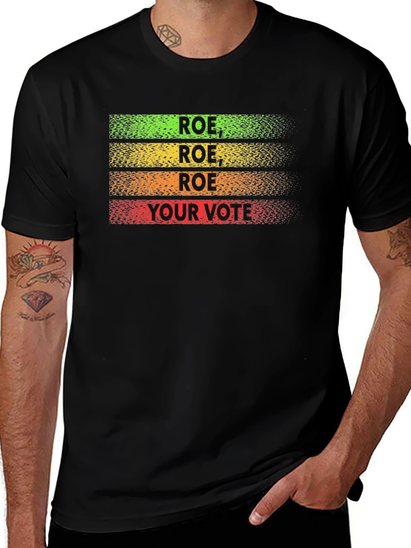 Variant 27 of Roe Your Vote T-Shirt - Black Cotton Blend Graphic Tee