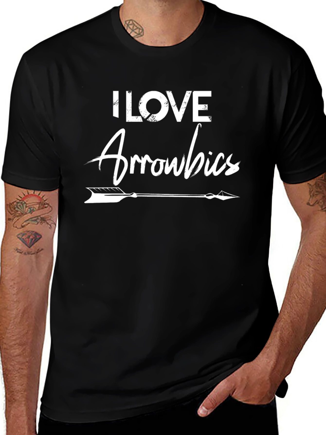 Variant 13 of I Love Arrowbics Black T-Shirt - Archer Workout