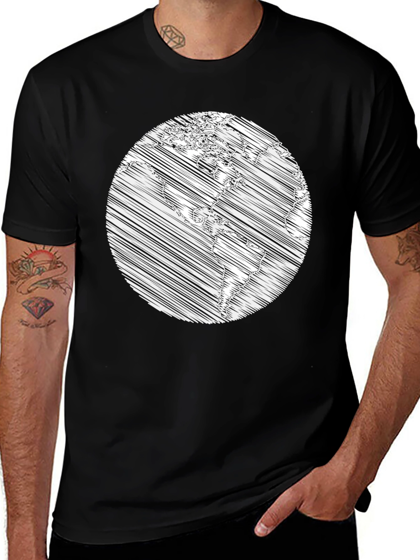 Earth Scribble Graphic T-Shirt - Unisex