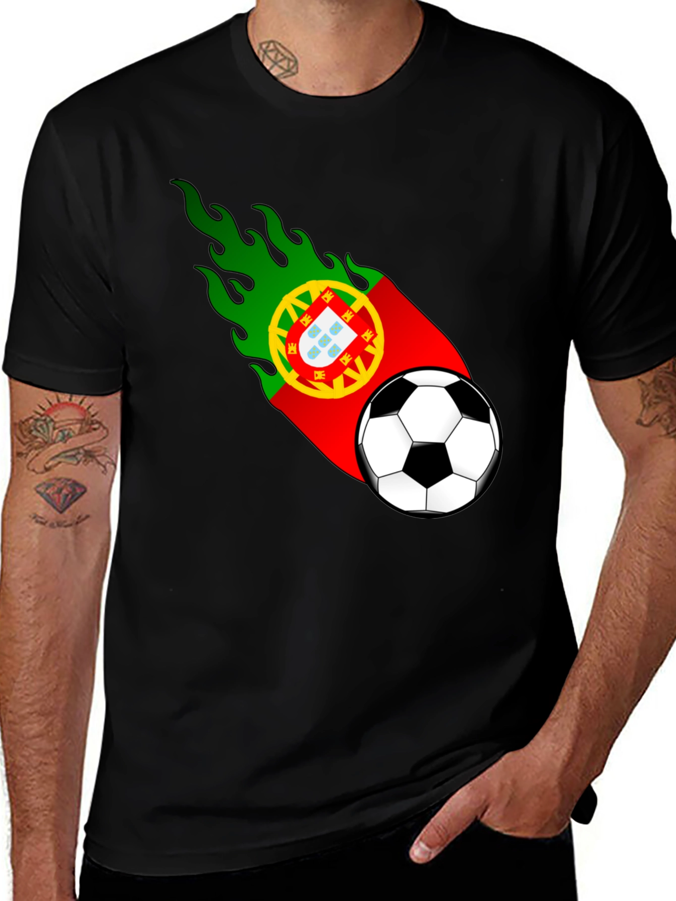 Variant 19 of Portugal Soccer Ball Flame T-Shirt