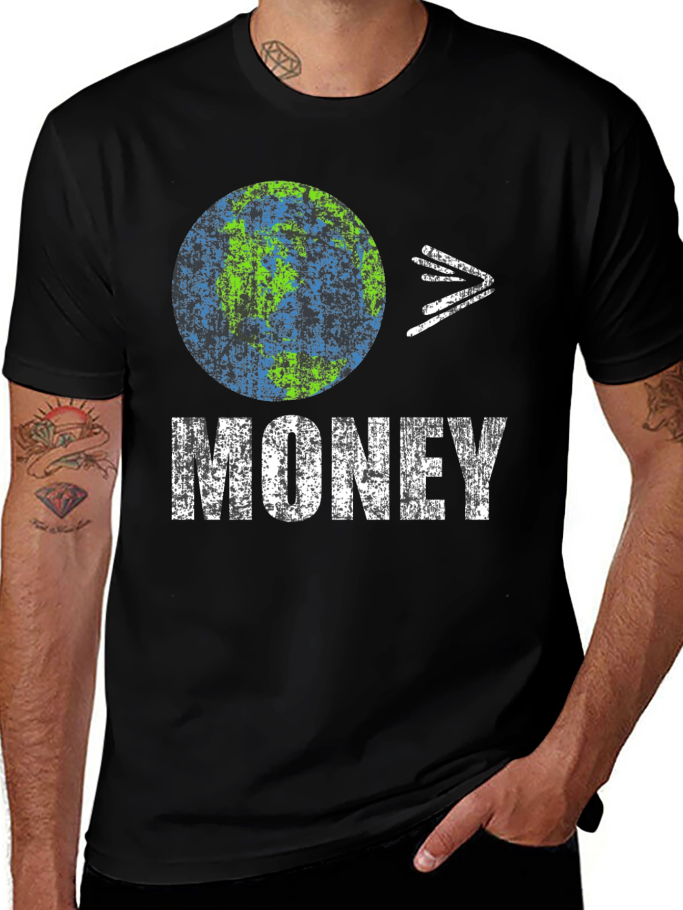 Earth Over Money T-Shirt - Save the Planet Tee