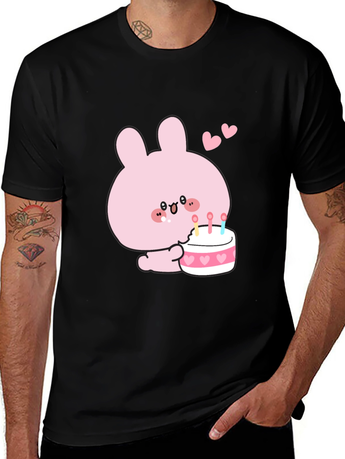 Variant 22 of Cute Pink Bunny Birthday Cake T-Shirt