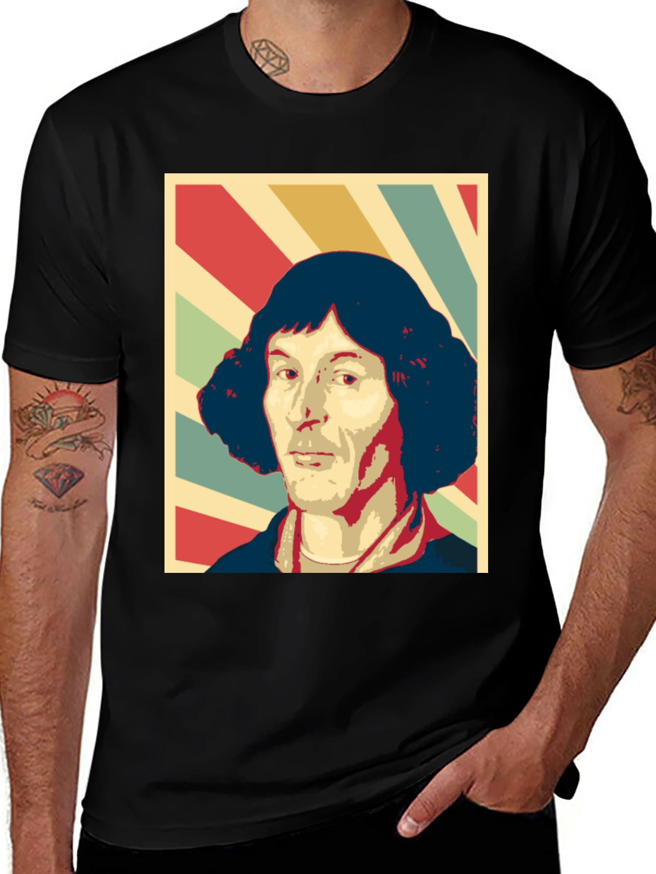 Variant 15 of Copernicus Graphic T-Shirt - Black Crew Neck Tee