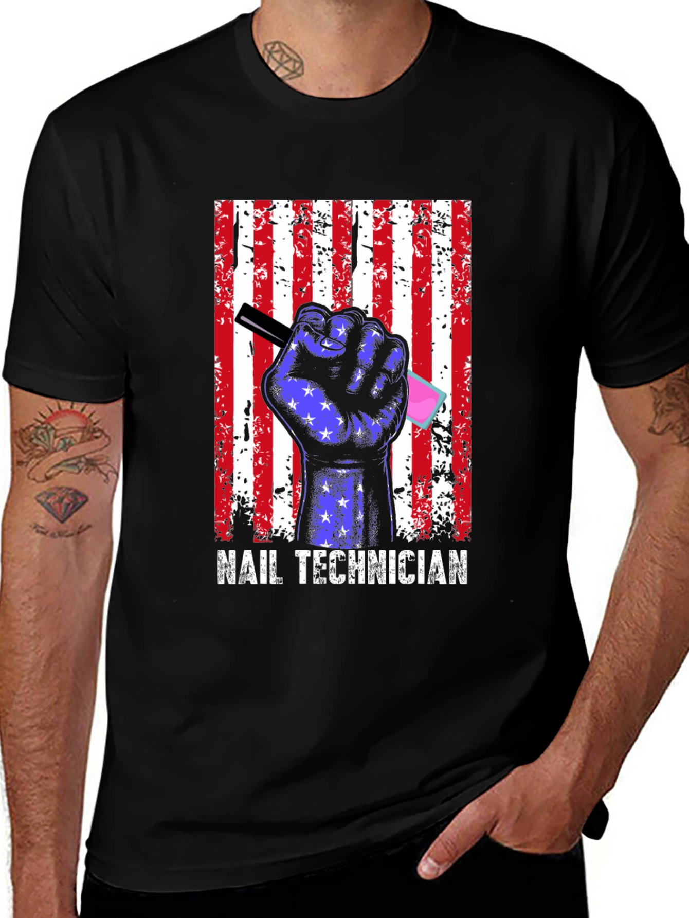 Variant 21 of Patriotic Nail Technician T-Shirt