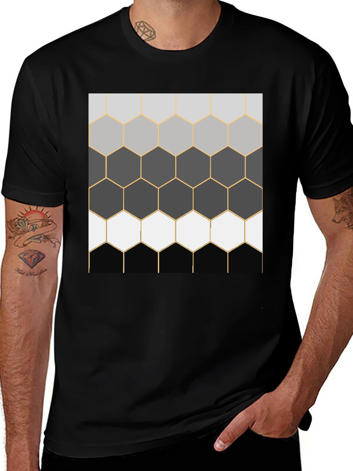 Variant 13 of Geometric Hexagon Gradient T-Shirt