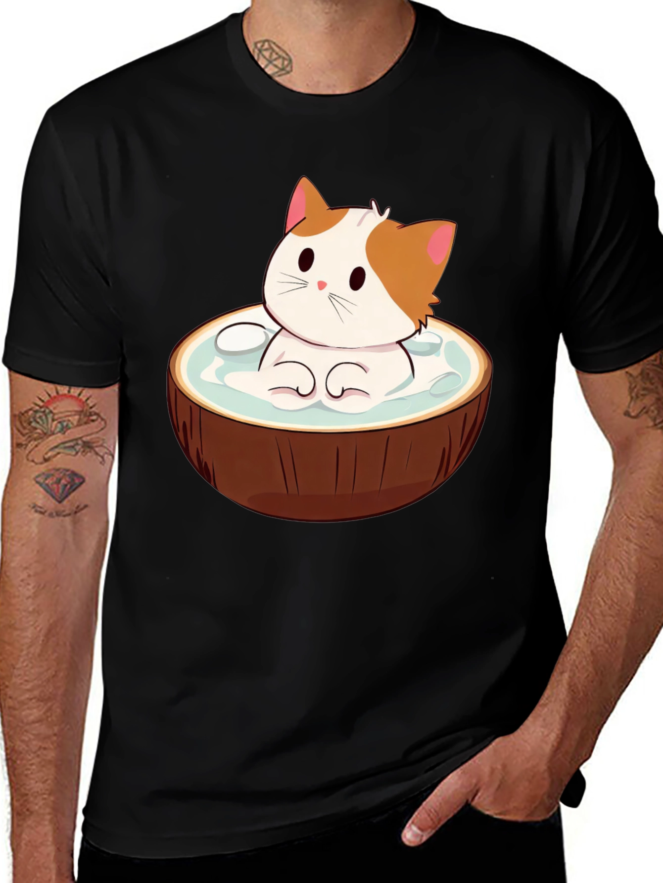 Variant 30 of Coconut Cat T-Shirt - Cute Cartoon Design