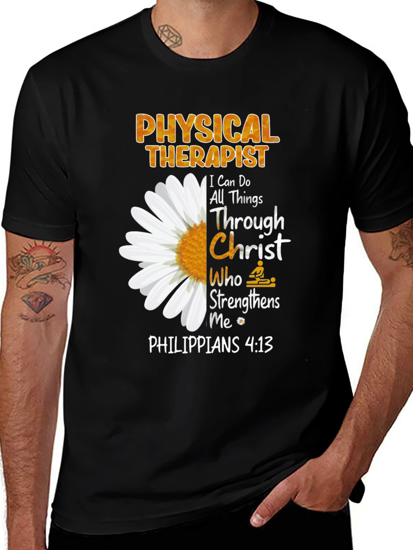 Physical Therapist Floral T-Shirt: Philippians 4:13
