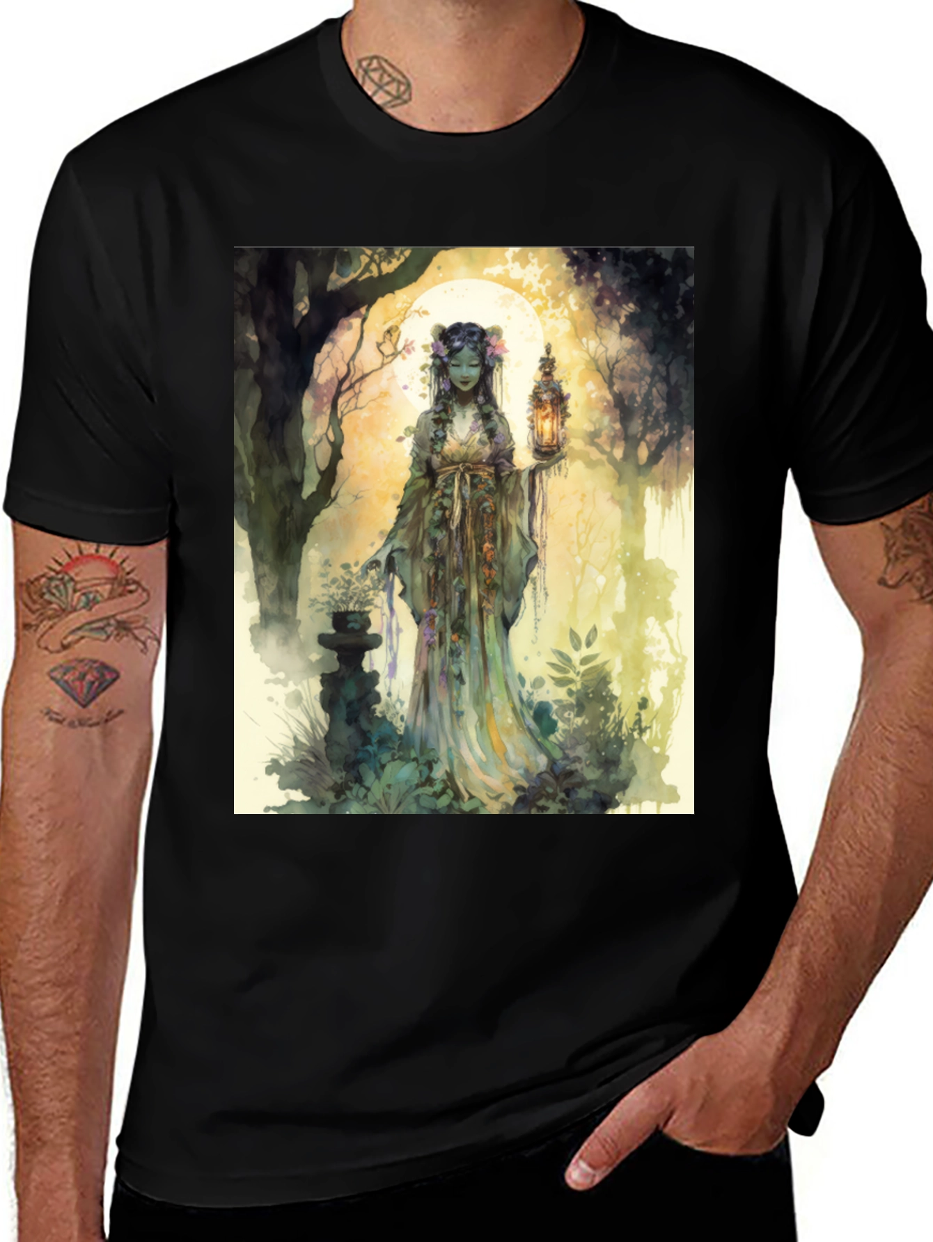 Enchanted Forest T-Shirt: Mystic Garden Design