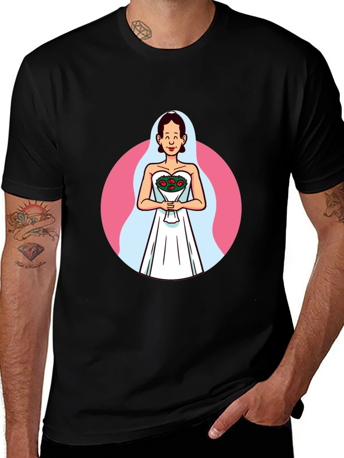 Variant 7 of Cartoon Bride T-Shirt - Quirky Graphic Tee