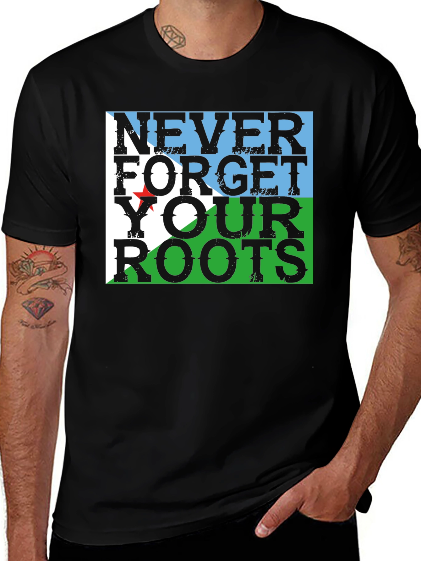 Variant 29 of Never Forget Your Roots Flag Graphic Tee