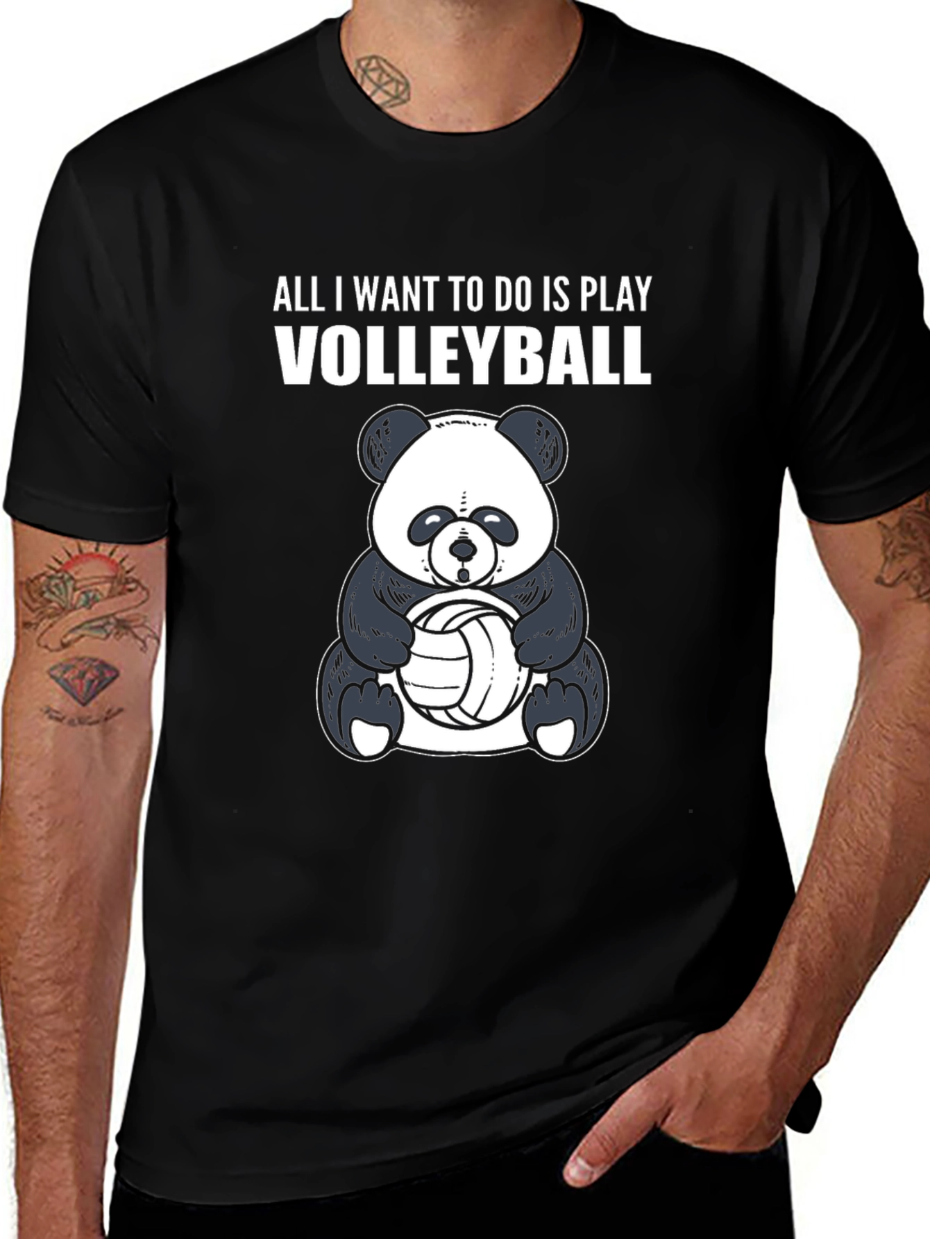 Variant 30 of Panda Volleyball T-Shirt - Play Volleyball!