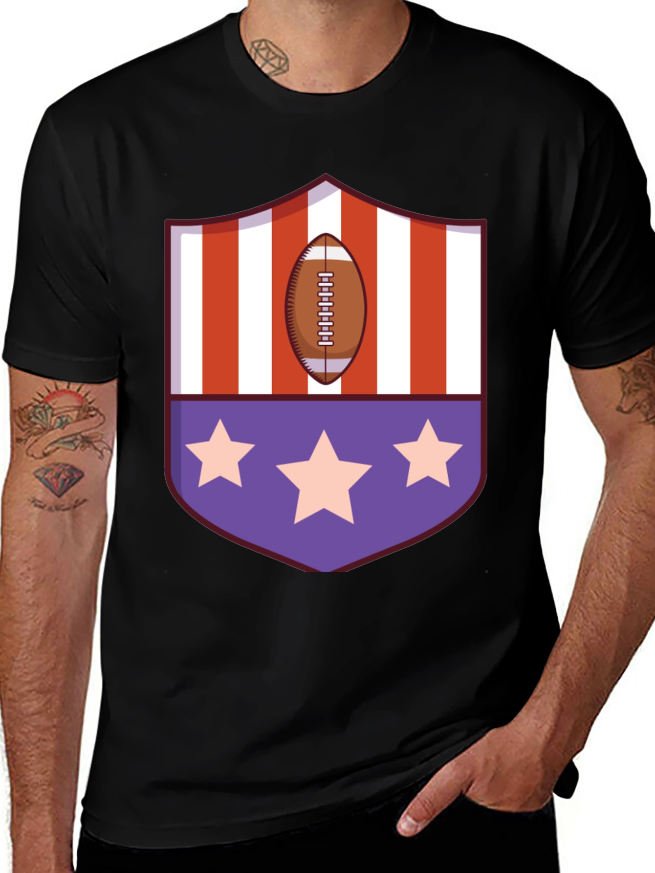 Variant 10 of Patriotic Football Shield T-Shirt