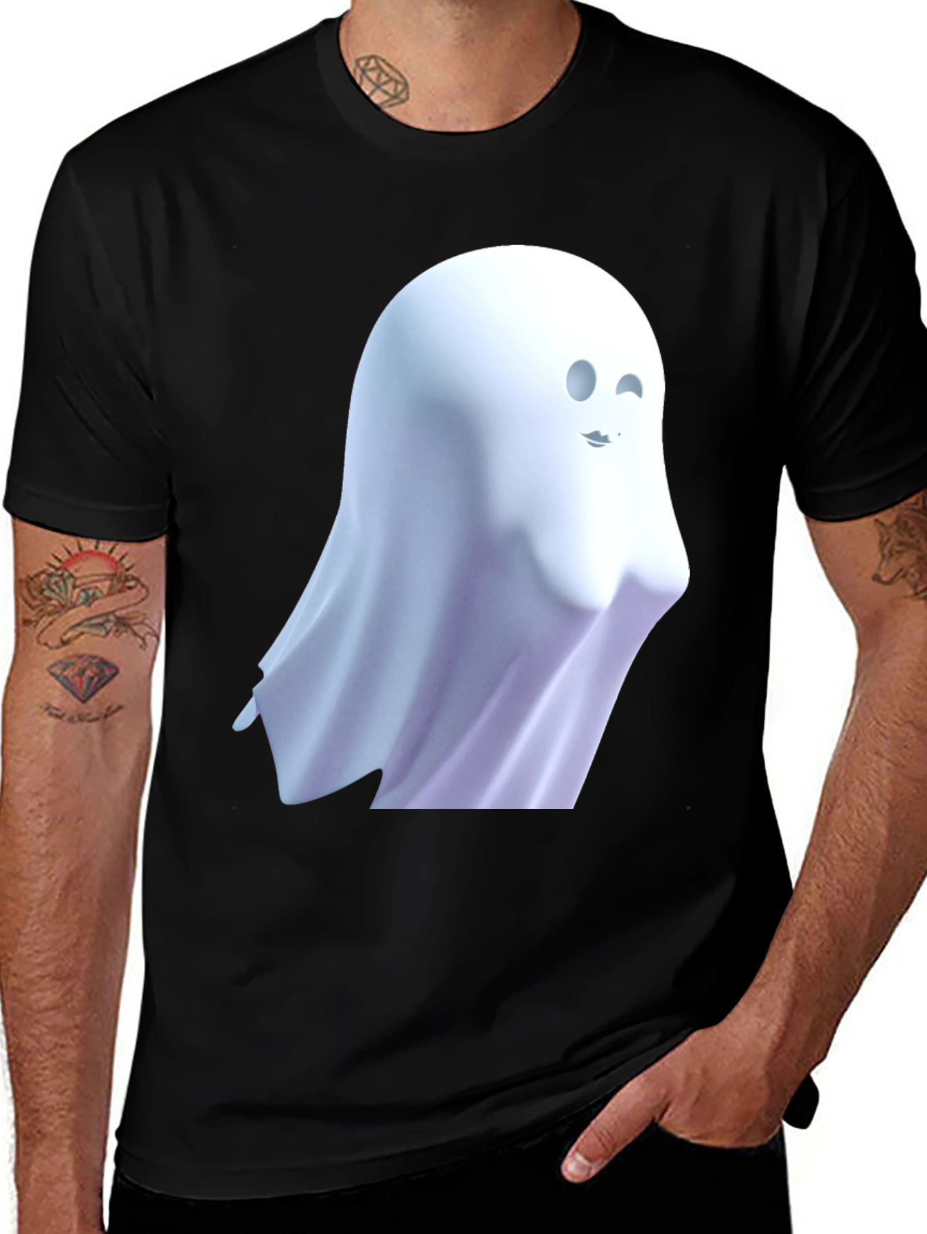 Variant 13 of Spooky Ghost Graphic Tee - Halloween Style
