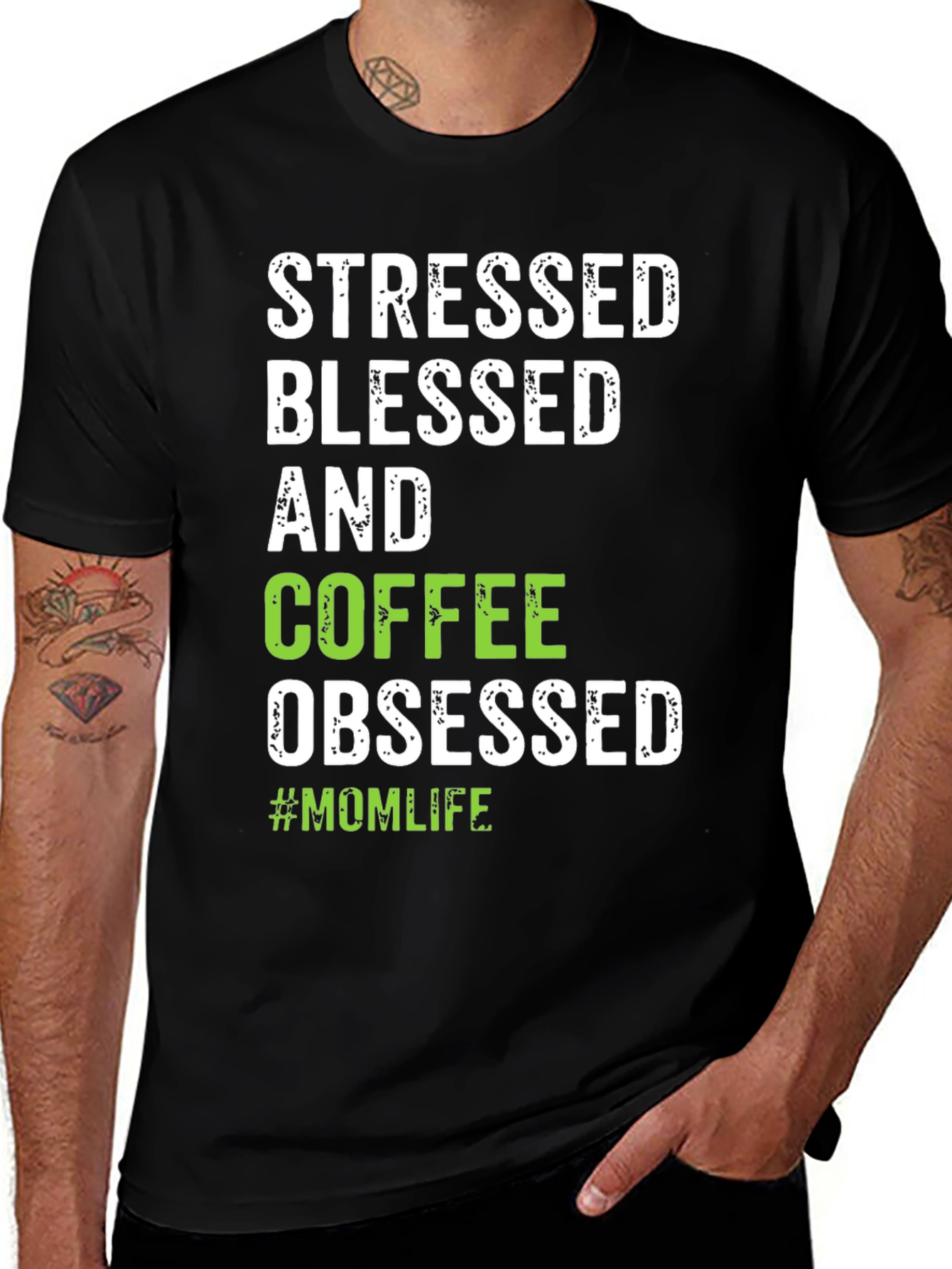 Stressed Blessed Coffee Obsessed #Momlife T-Shirt